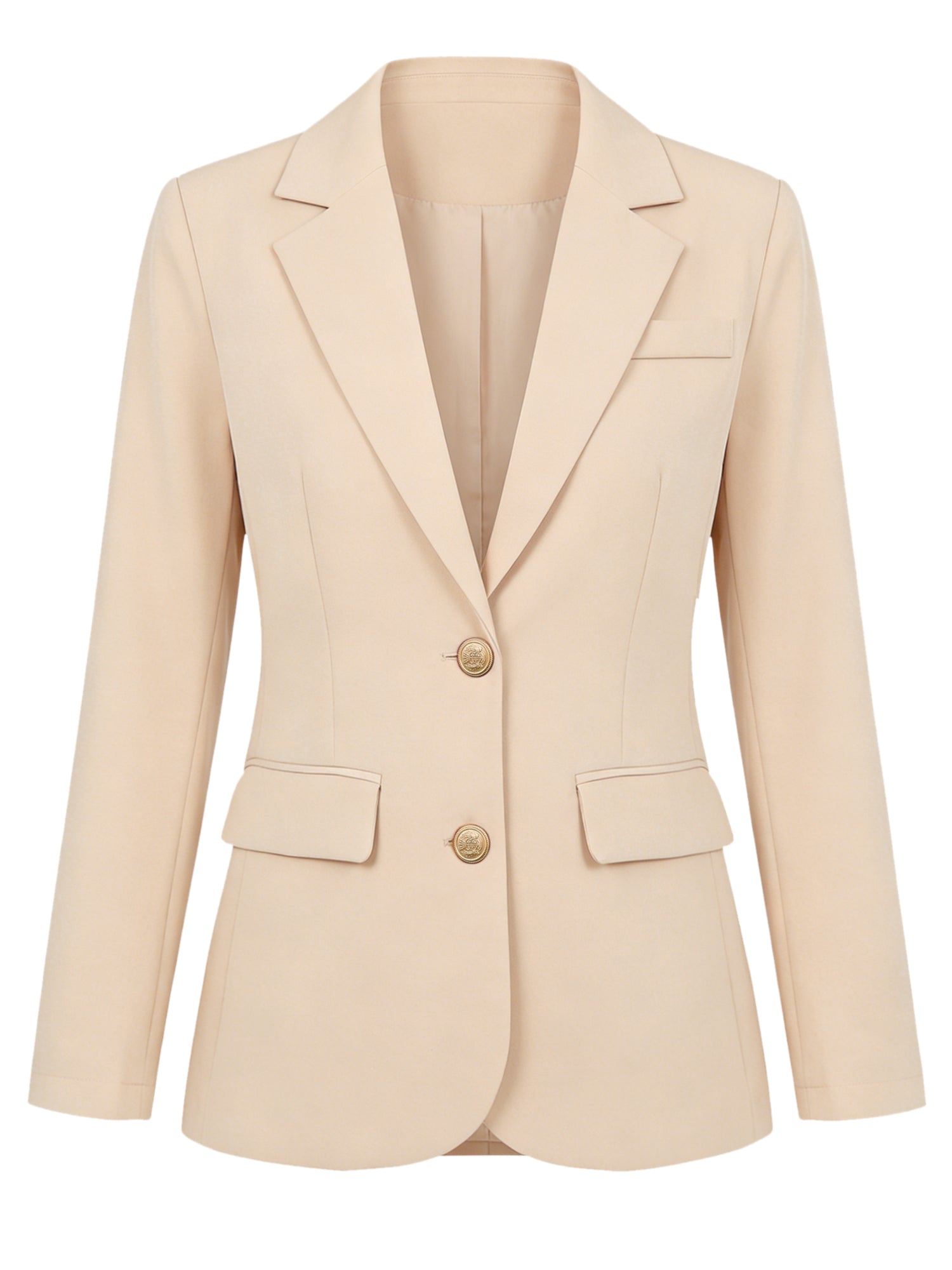 Notched Lapel Long Sleeve Single Breasted Work Blazer