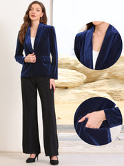 Business Work Shawl Collar Velvet Blazer