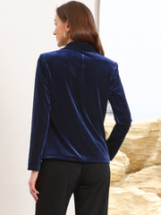 Business Work Shawl Collar Velvet Blazer
