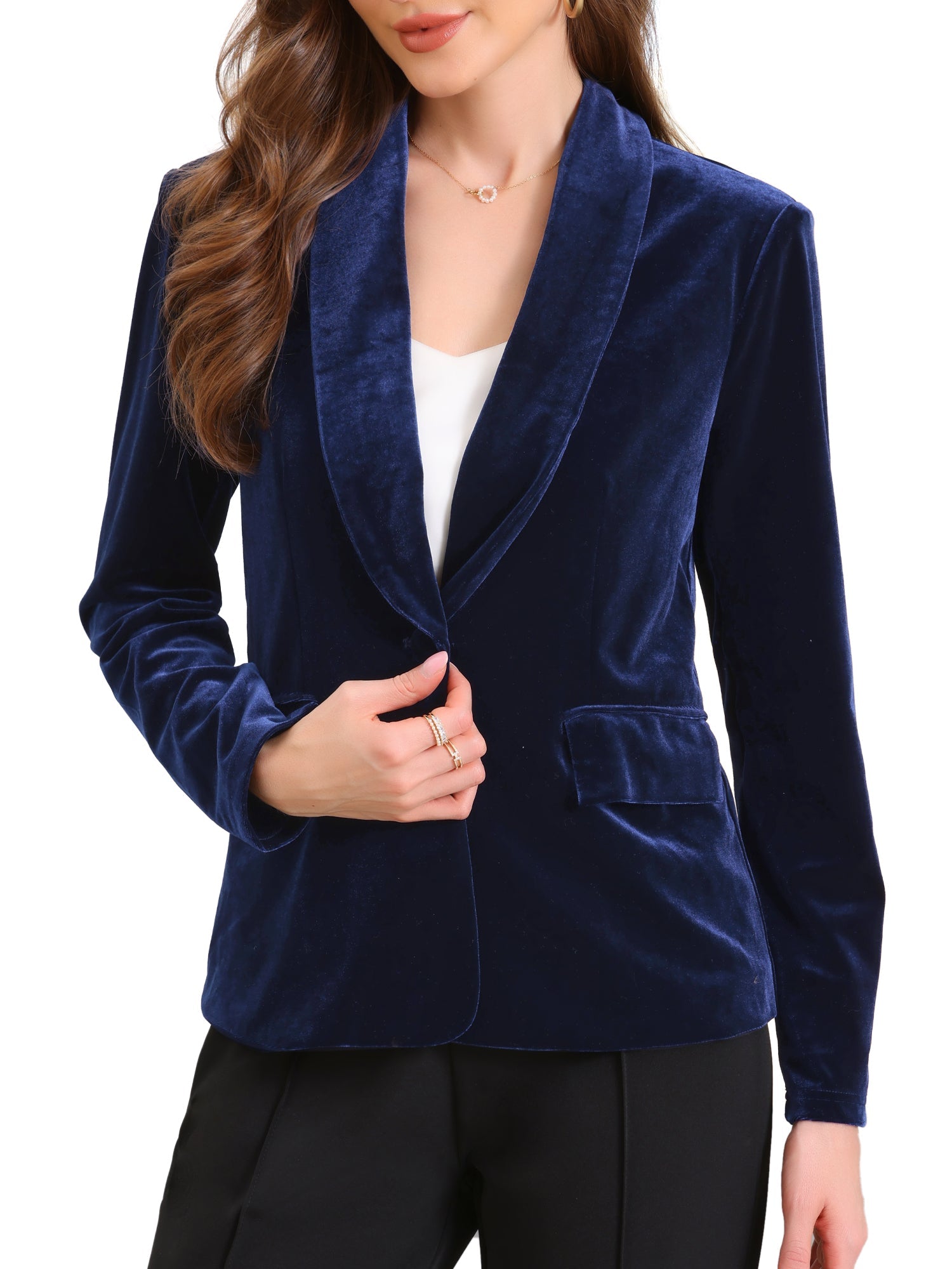 Business Work Shawl Collar Velvet Blazer