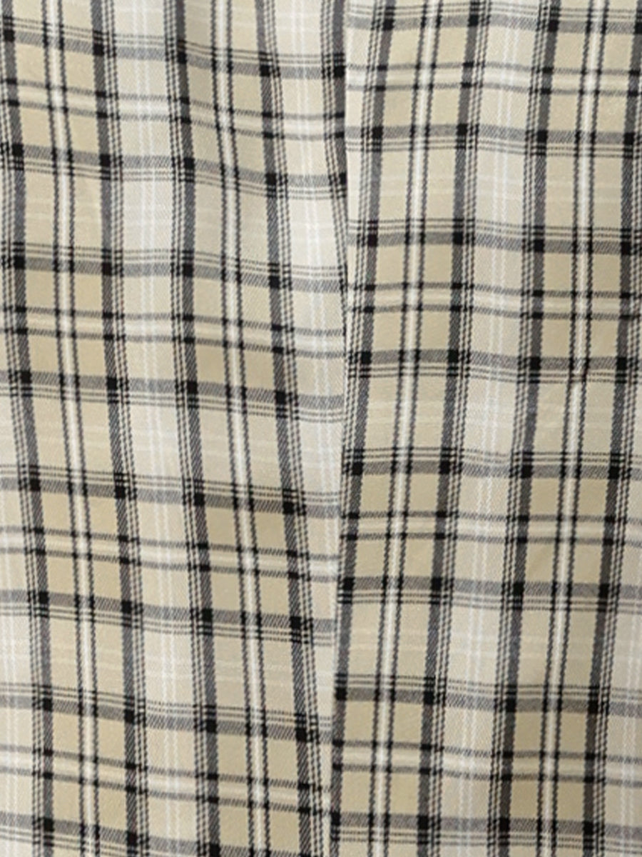 Plaid Waistcoat Notched Lapel Collar Single Breasted Vintage Vest