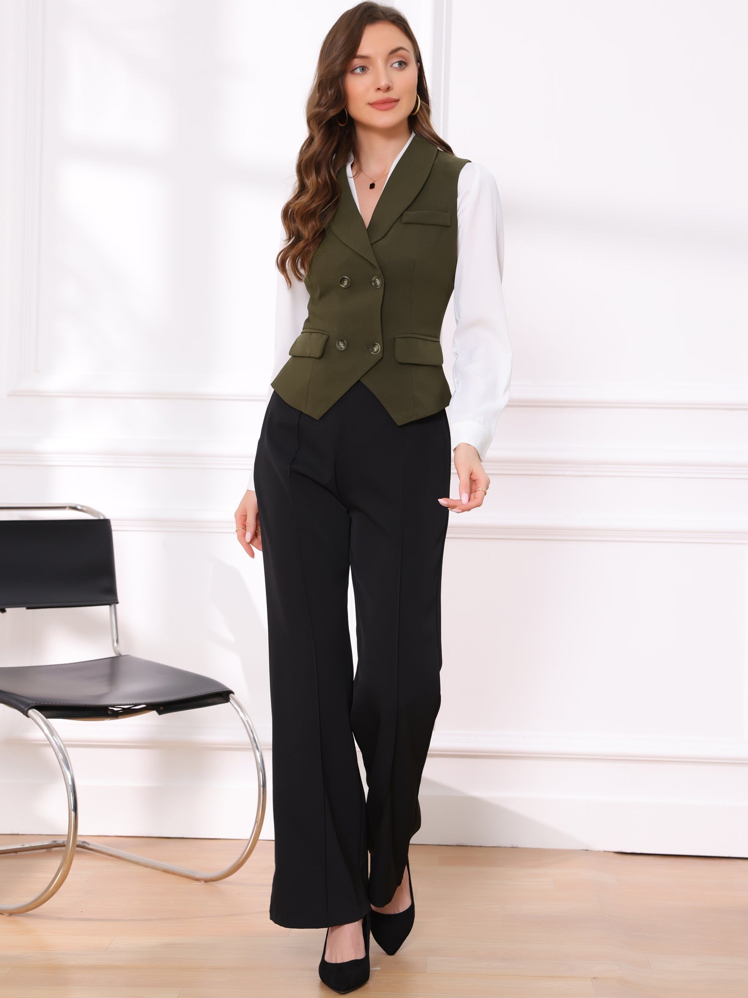 Waistcoat Lapel Collar Dressy Versatile Racerback Suit Vest