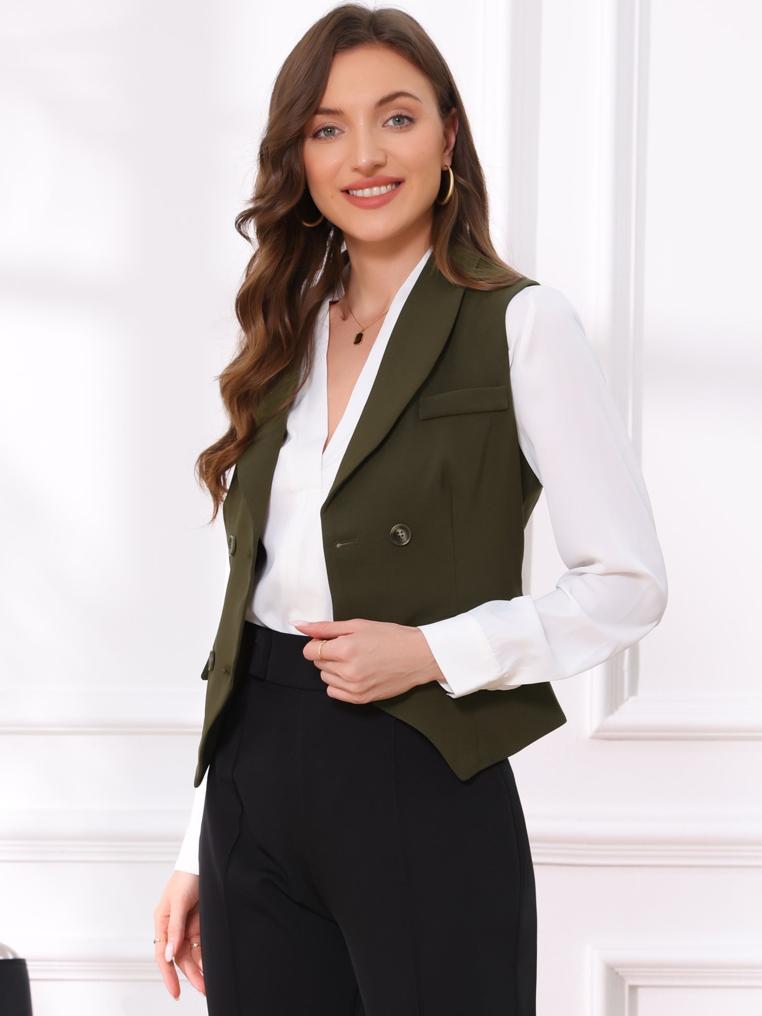 Waistcoat Lapel Collar Dressy Versatile Racerback Suit Vest