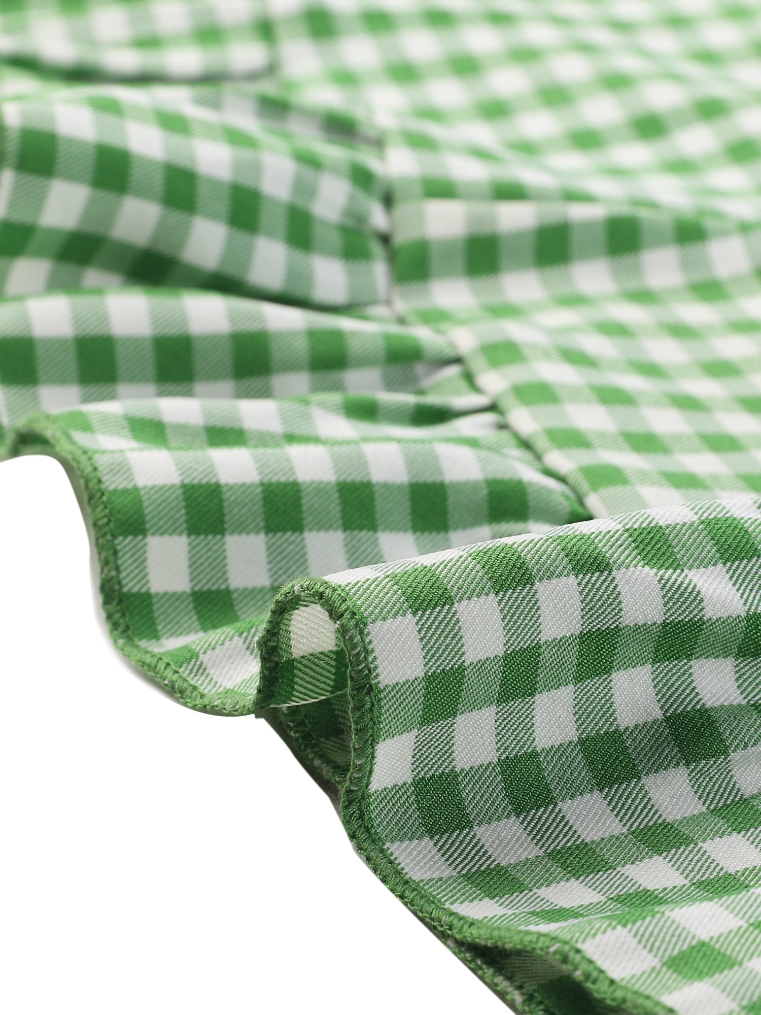 Gingham Checks Ruffled Peter Pan Collar 1960s Vintage Mini Dress