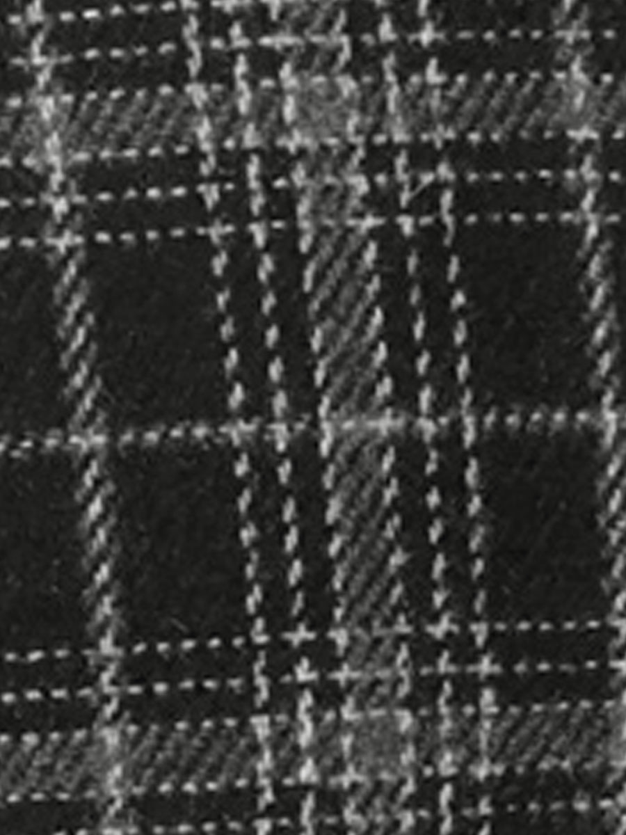Single Breasted Plaid Long Sleeves Pocketed Pea Coat