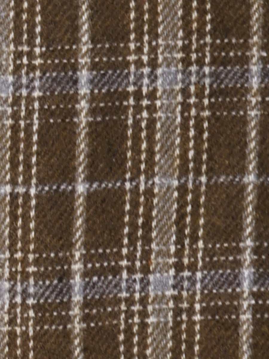 Single Breasted Plaid Long Sleeves Pocketed Pea Coat
