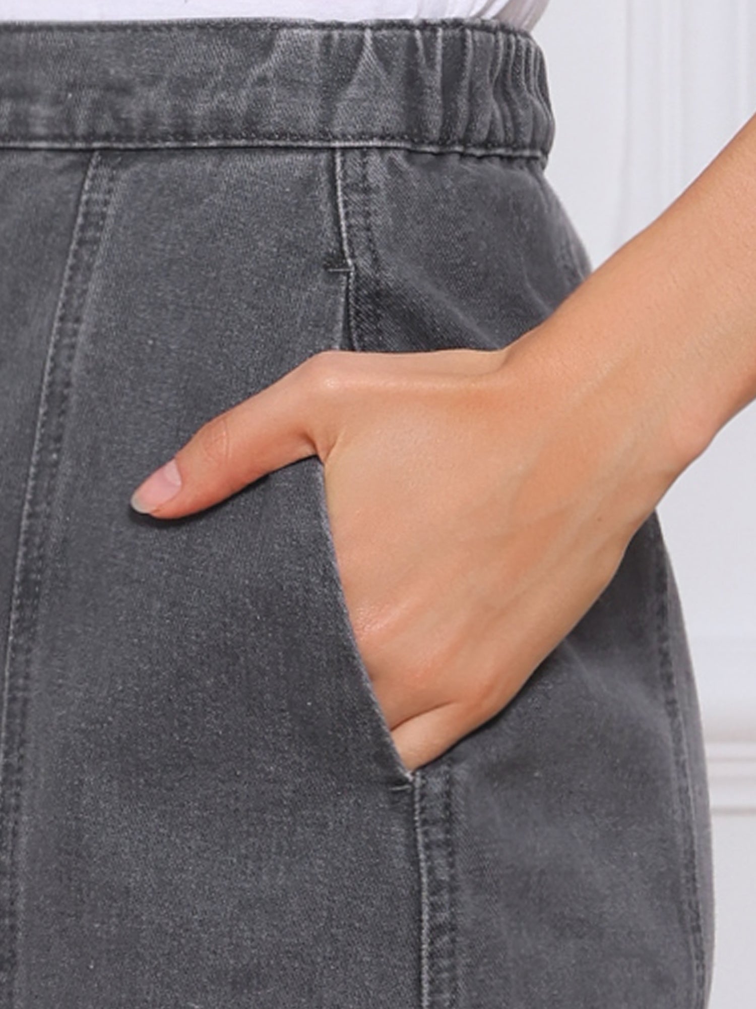 Casual Short Button Down Jeans Skirt
