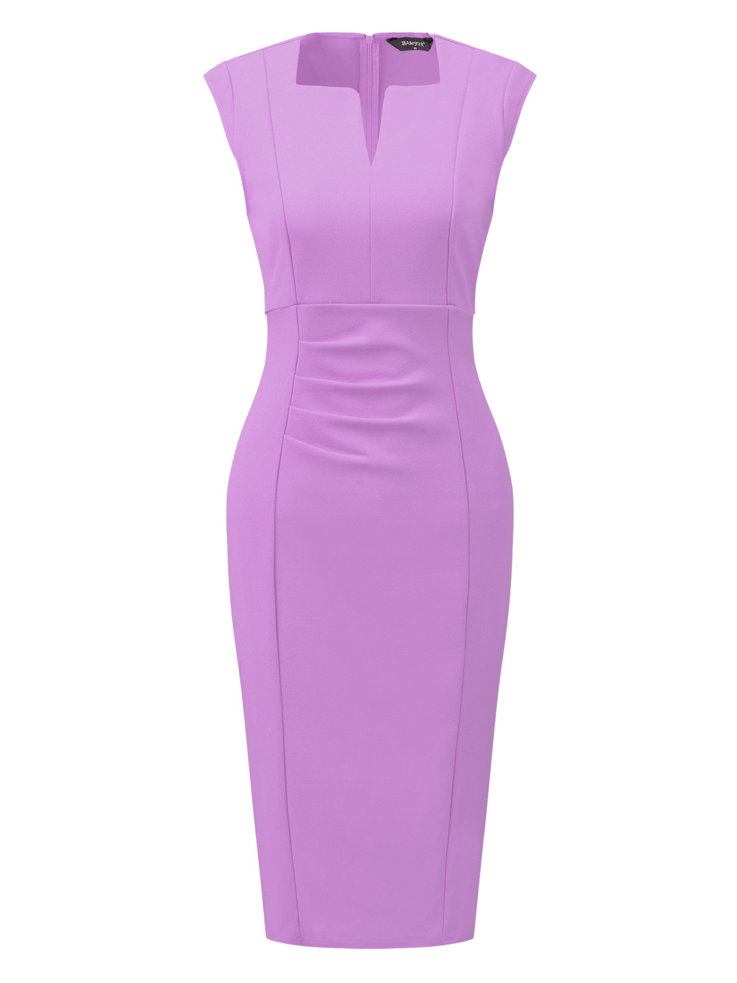 Sheath Pencil Sleeveless Pleated Front Elegant Business Dress