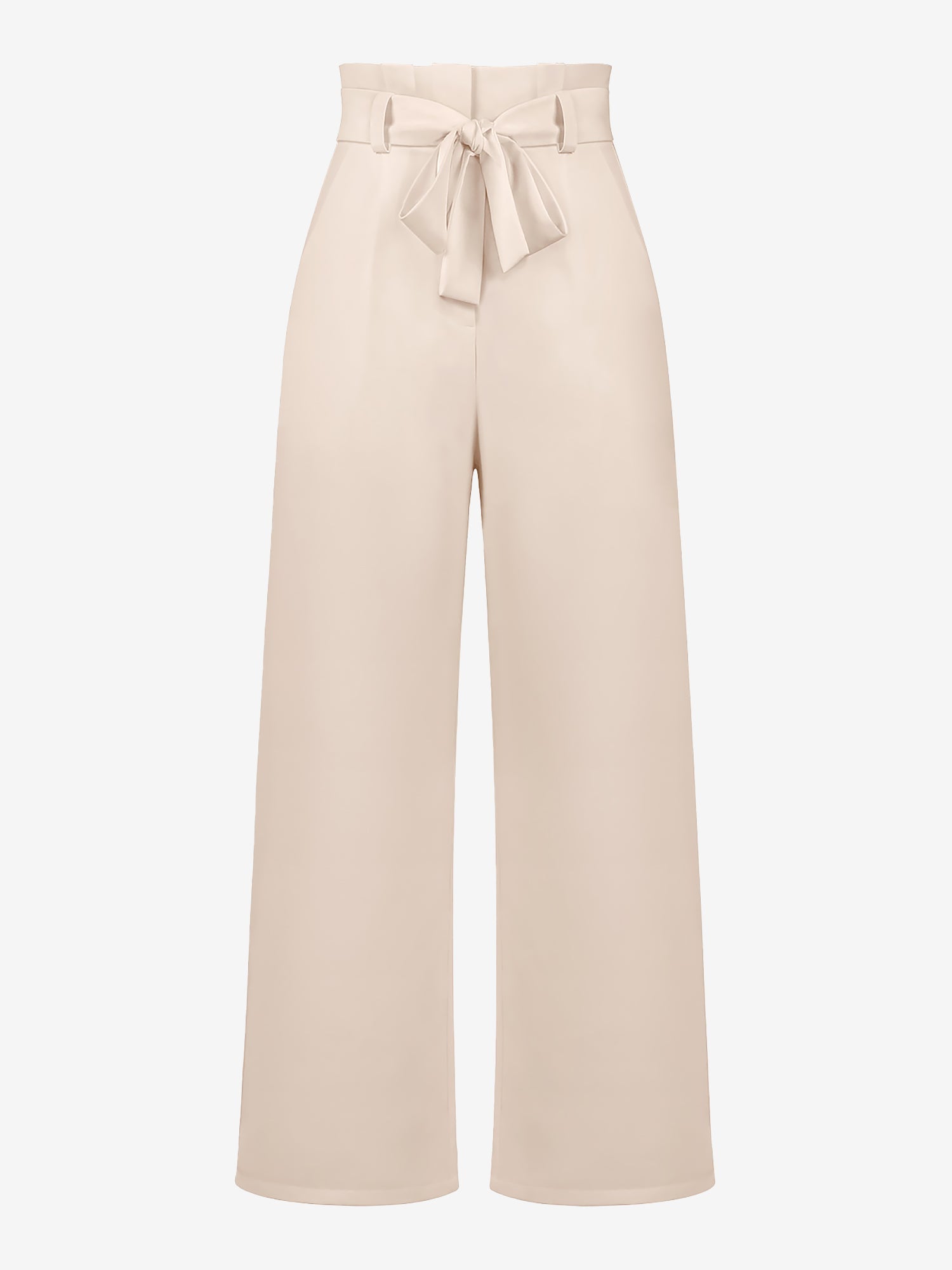 Wide Leg Tie Waist Versatile Paper Bag Pants