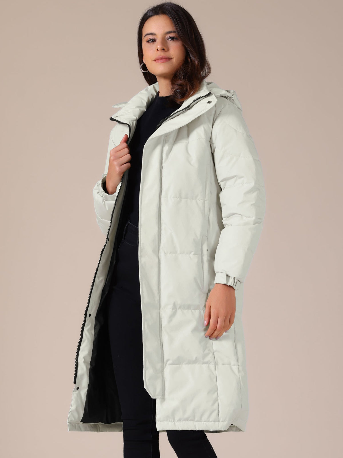 Winter Hooded Long Padded Down Puffer Jacket