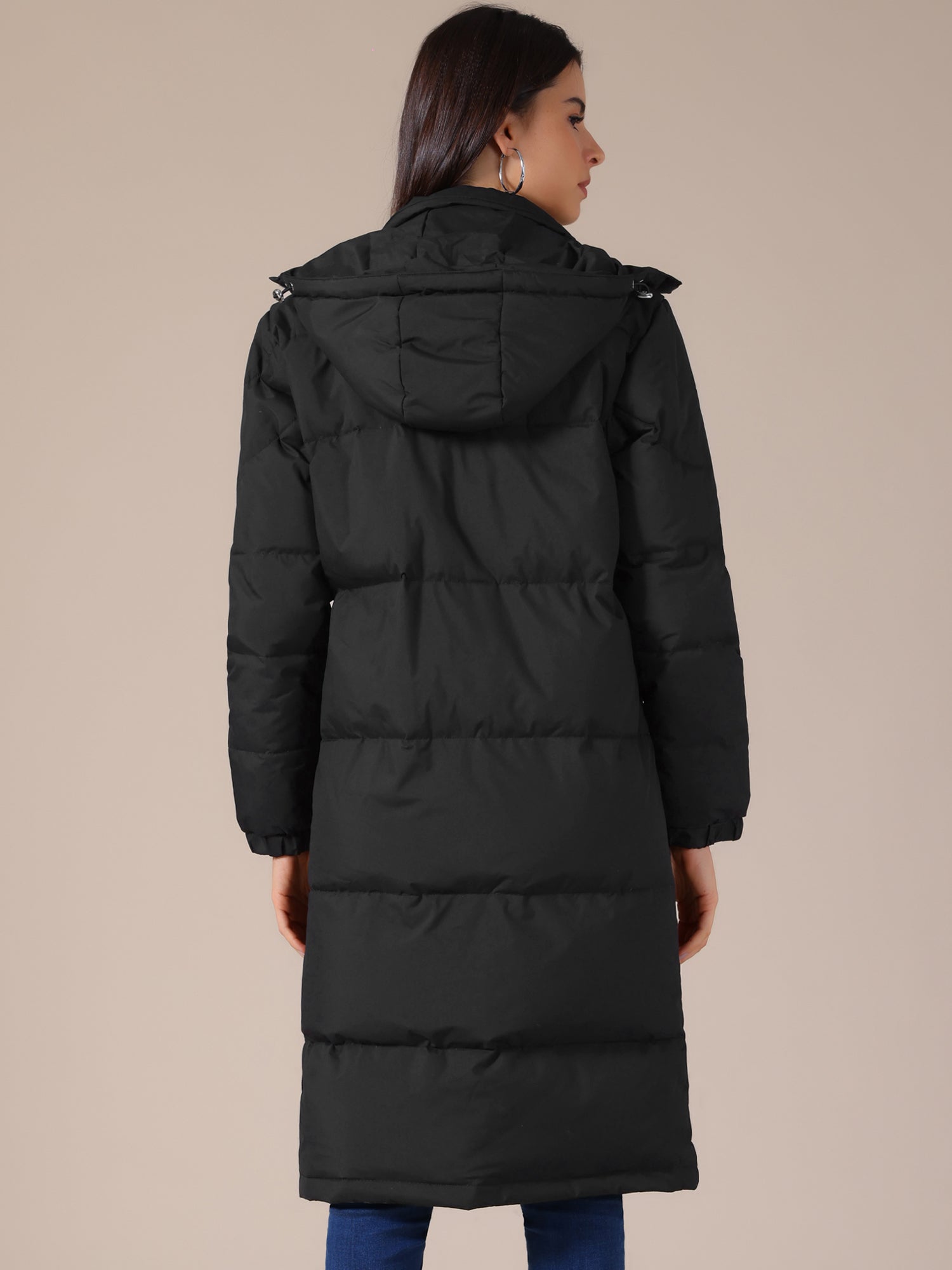 Winter Hooded Long Padded Down Puffer Jacket