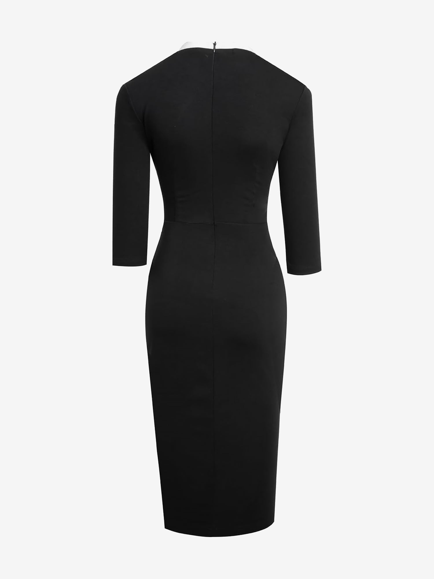 3/4 Sleeves Colorblock Midi Sheath Dress