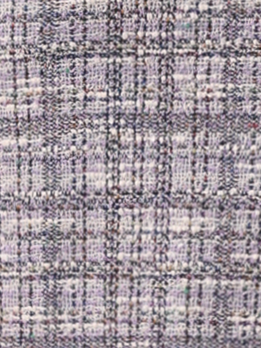 2 Pieces Tweed Button Down 3/4 Sleeves Jacket & Midi Pencil Skirt Set