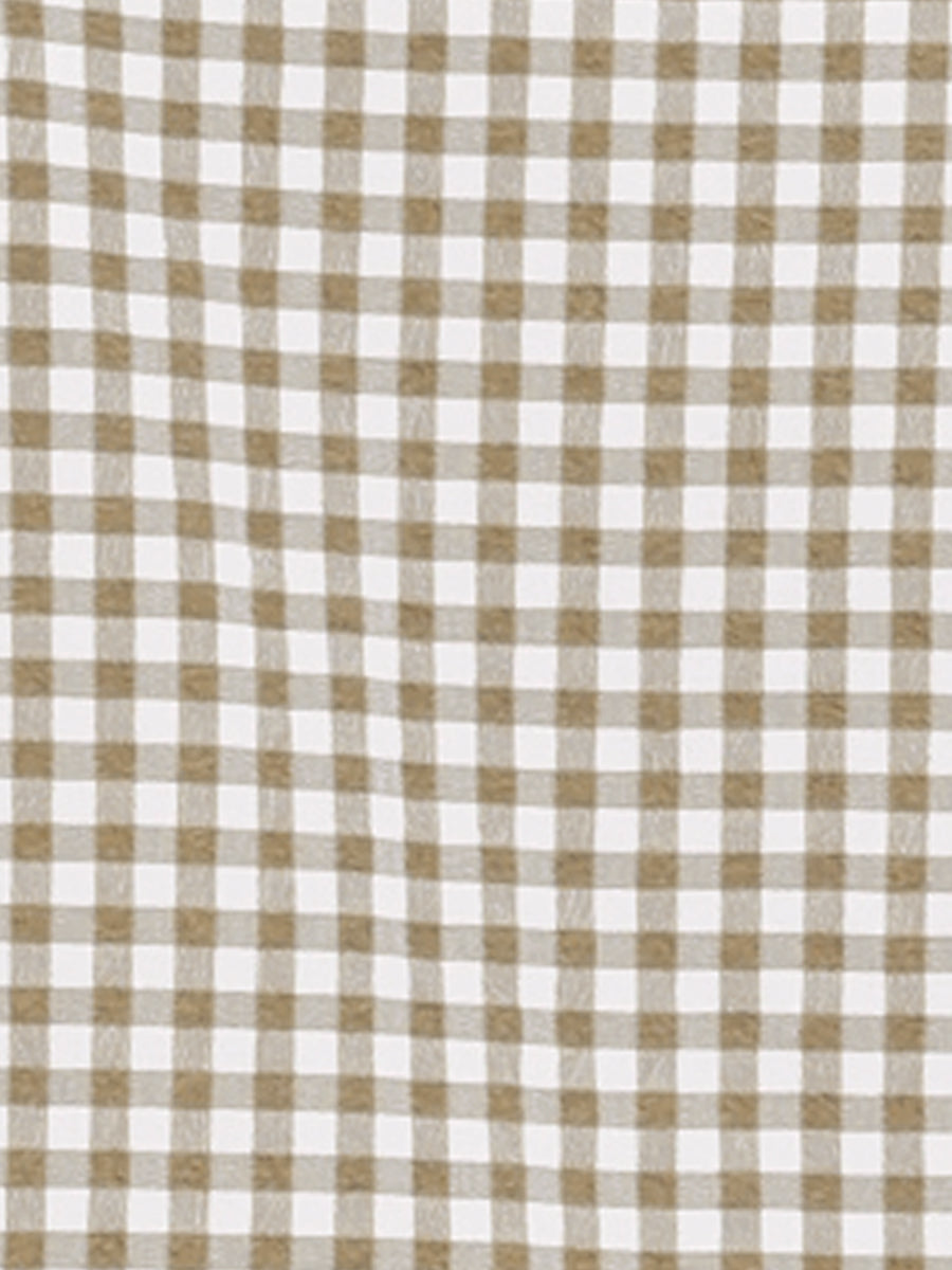 Plaid Puff Short Sleeve Gingham Peter Pan Collar Button Down Shirt