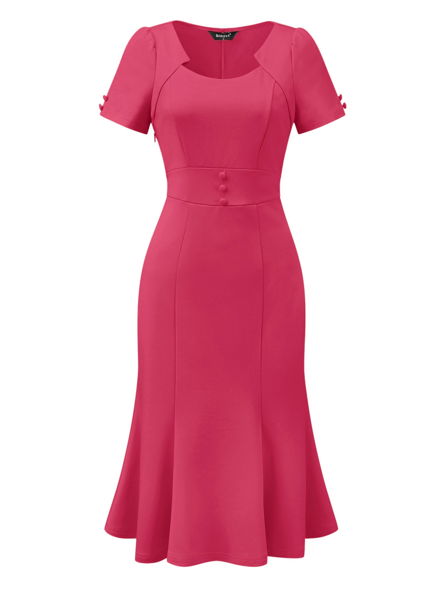 Vintage Work Cocktail Mermaid Sheath Fishtail Bodycon Midi Dress