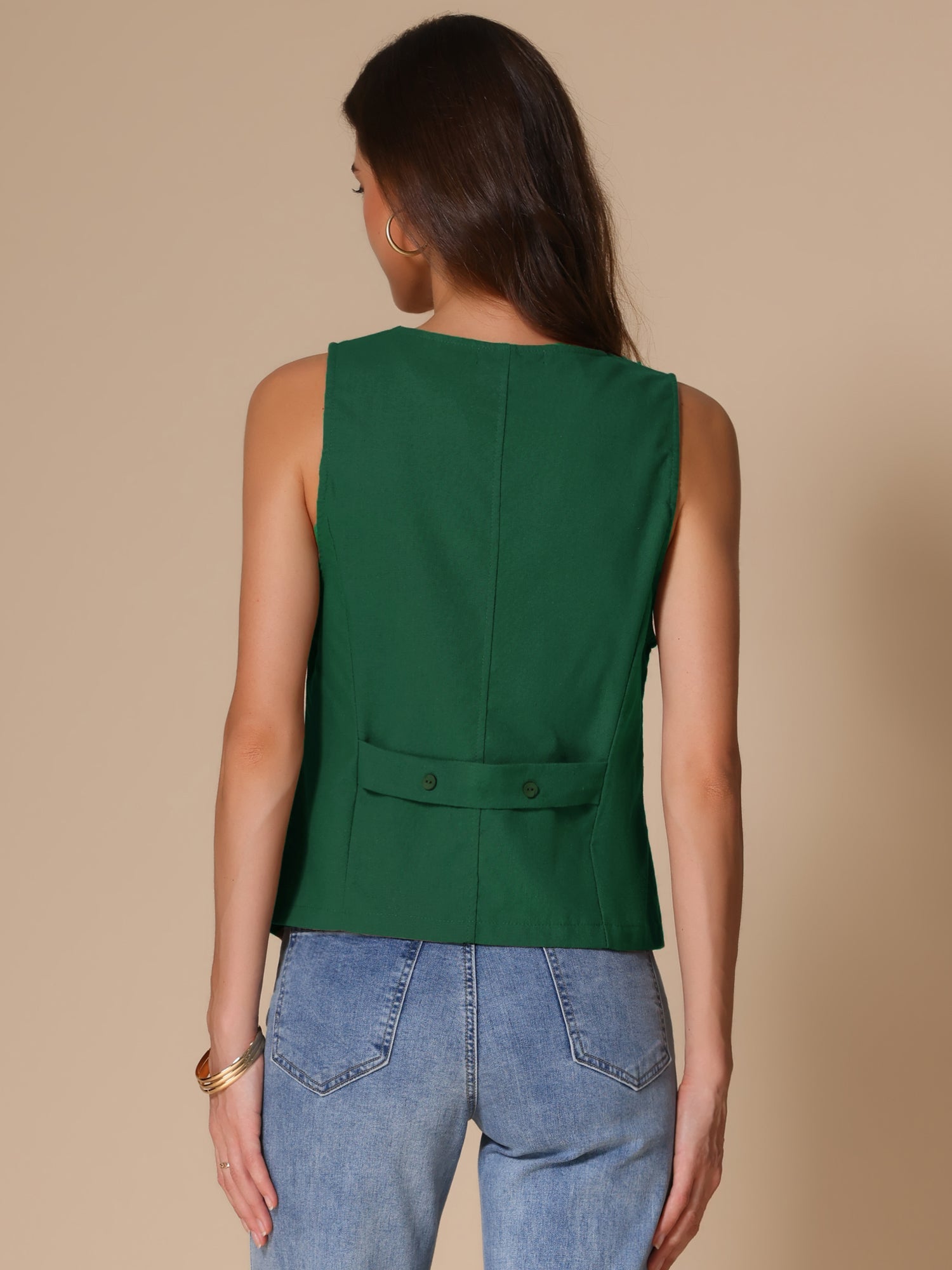 Sleeveless Lightweight Waistcoat Linen Vest