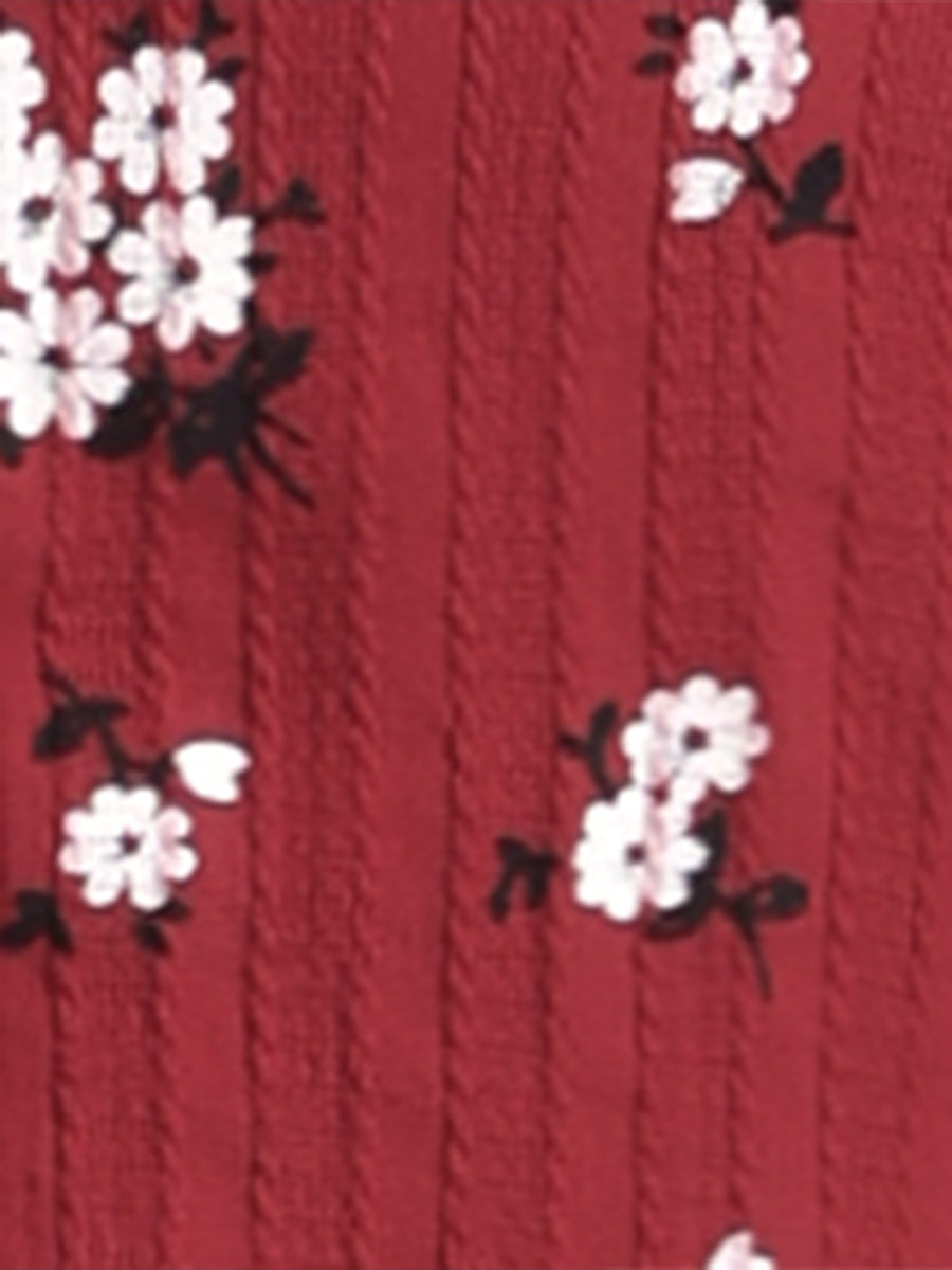 Floral Printed Peter Pan Collar Cotton Short Sleeve Shirt