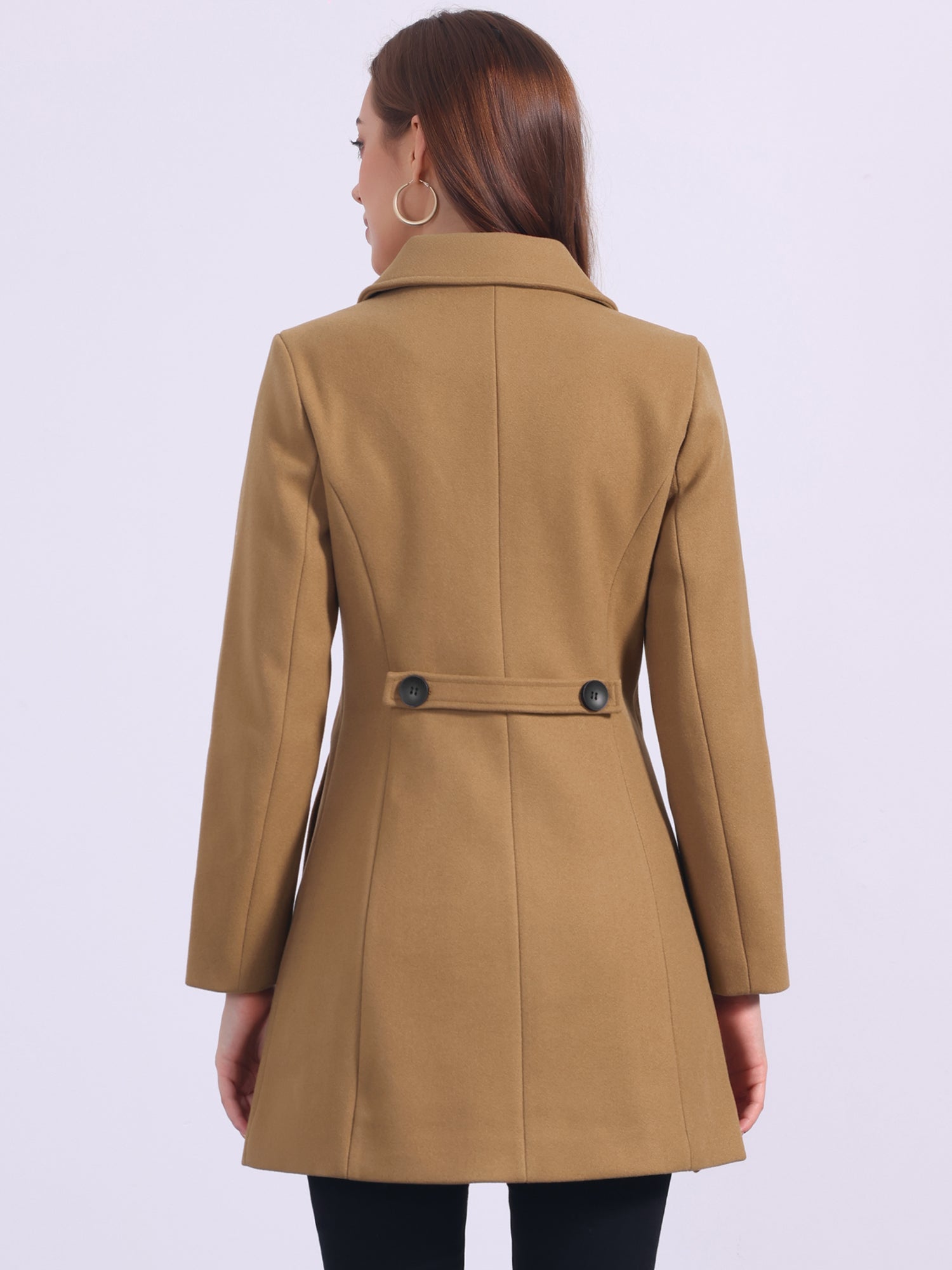 Solid Winter Single Breasted Long Warm Pocketed Pea Coat