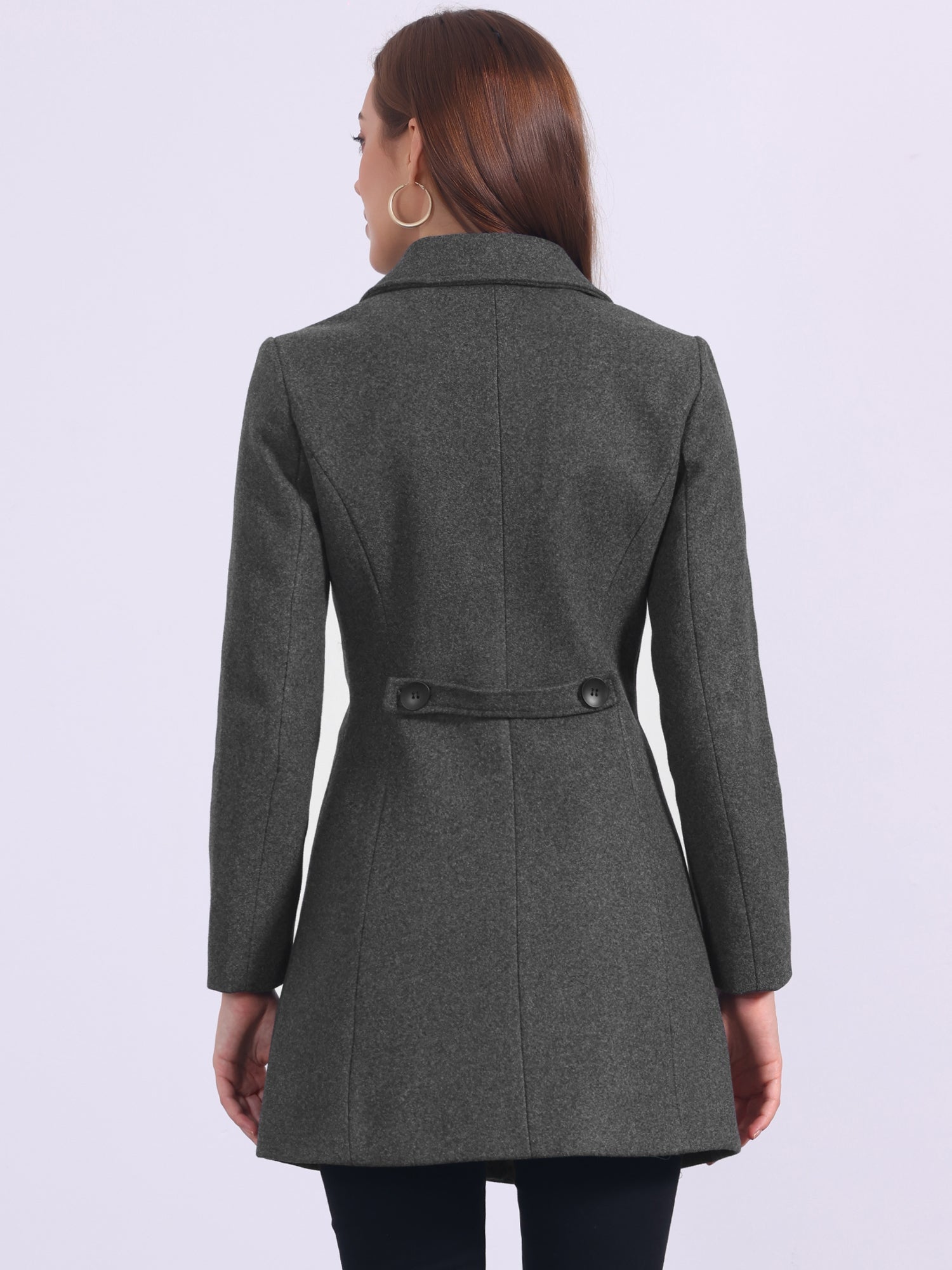 Solid Winter Single Breasted Long Warm Pocketed Pea Coat