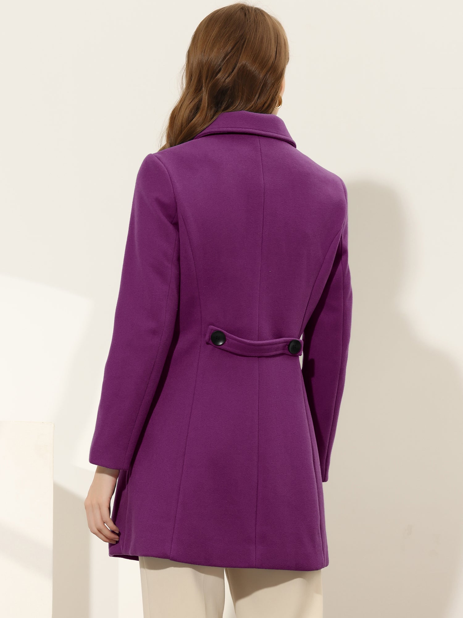 Solid Winter Single Breasted Long Warm Pocketed Pea Coat