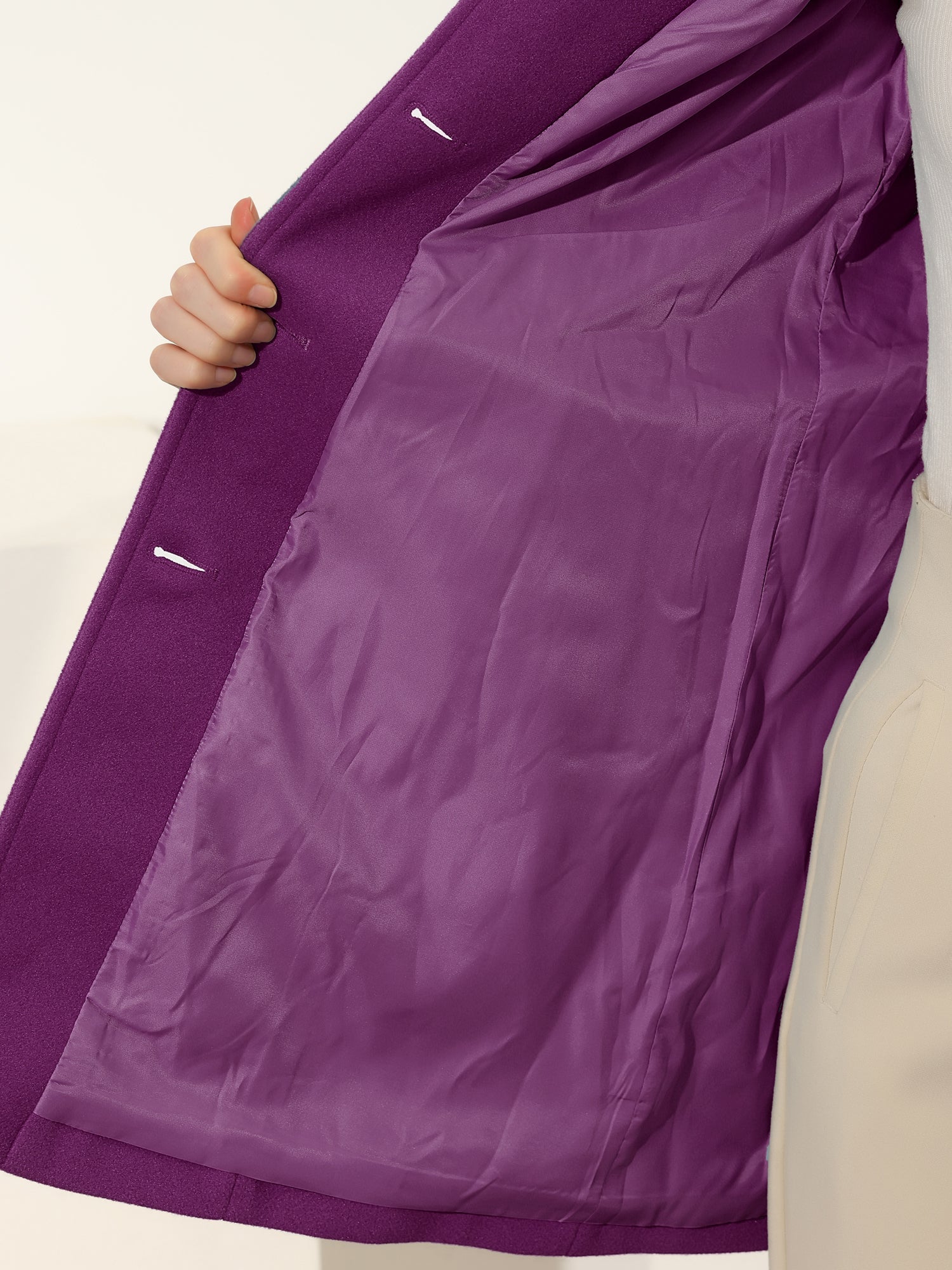 Solid Winter Single Breasted Long Warm Pocketed Pea Coat