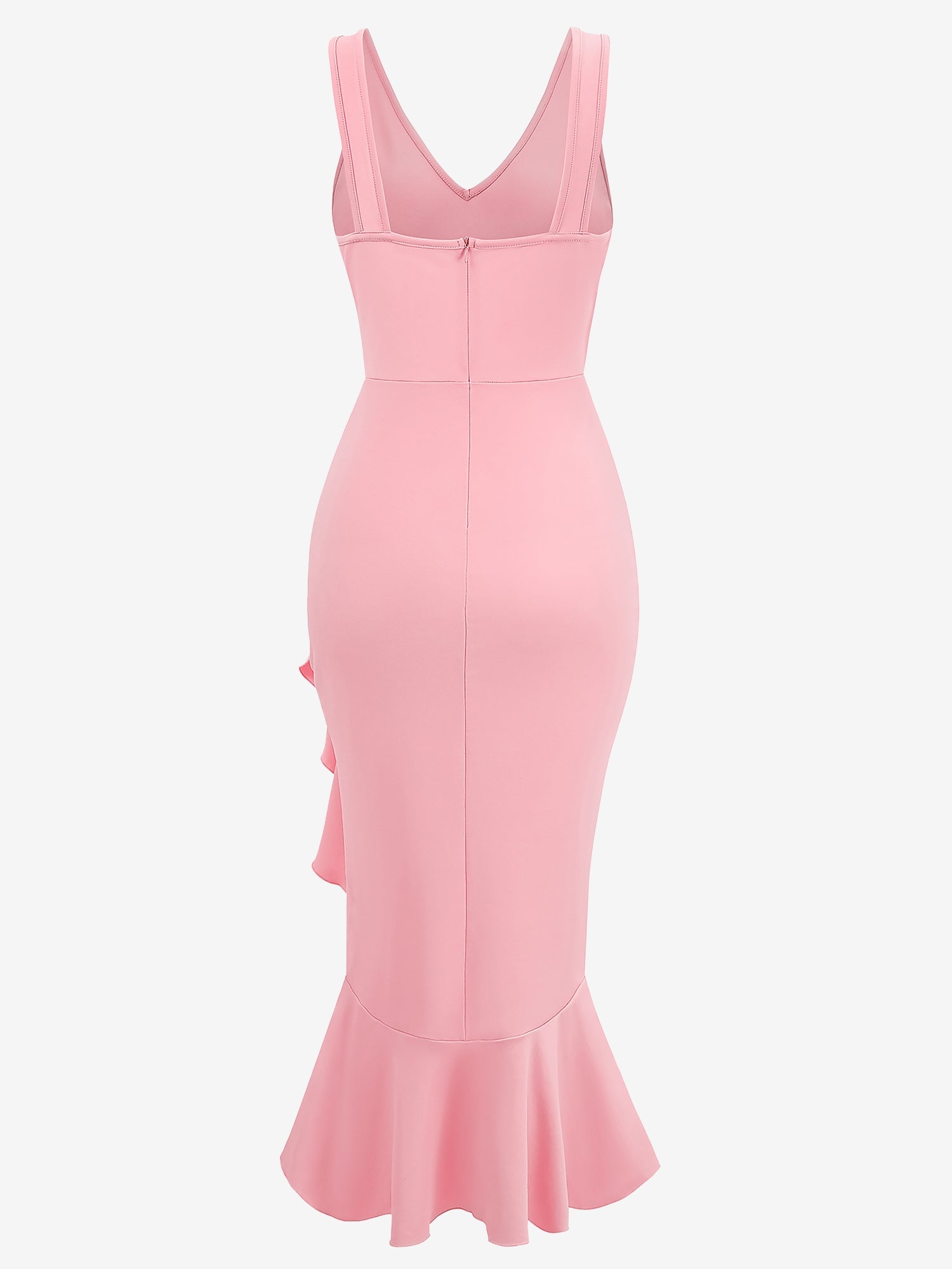 Sleeveless Ruffled Hem Bodycon Midi Dress