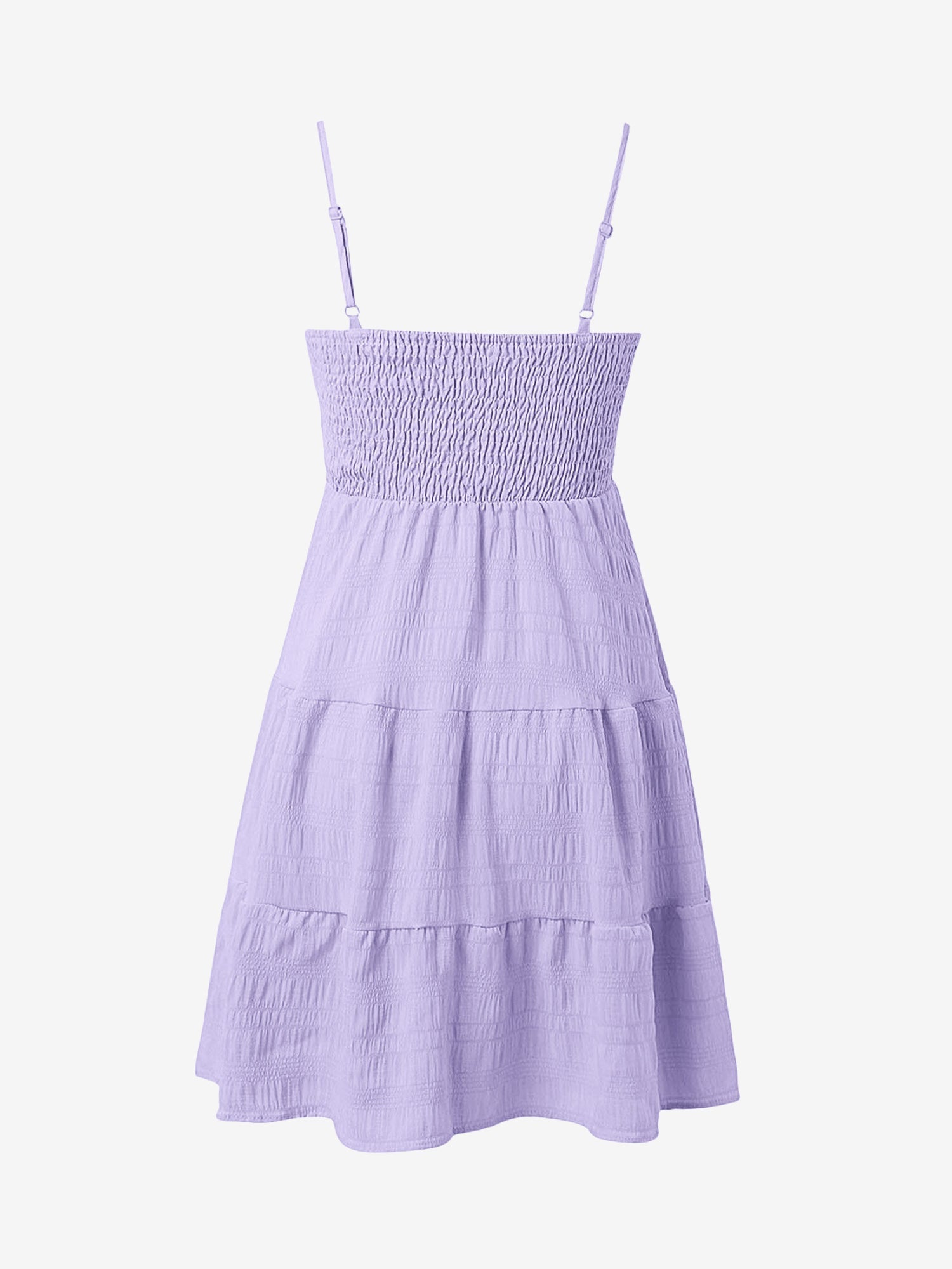 Spaghetti Strap Smocked Tiered Textured Dress