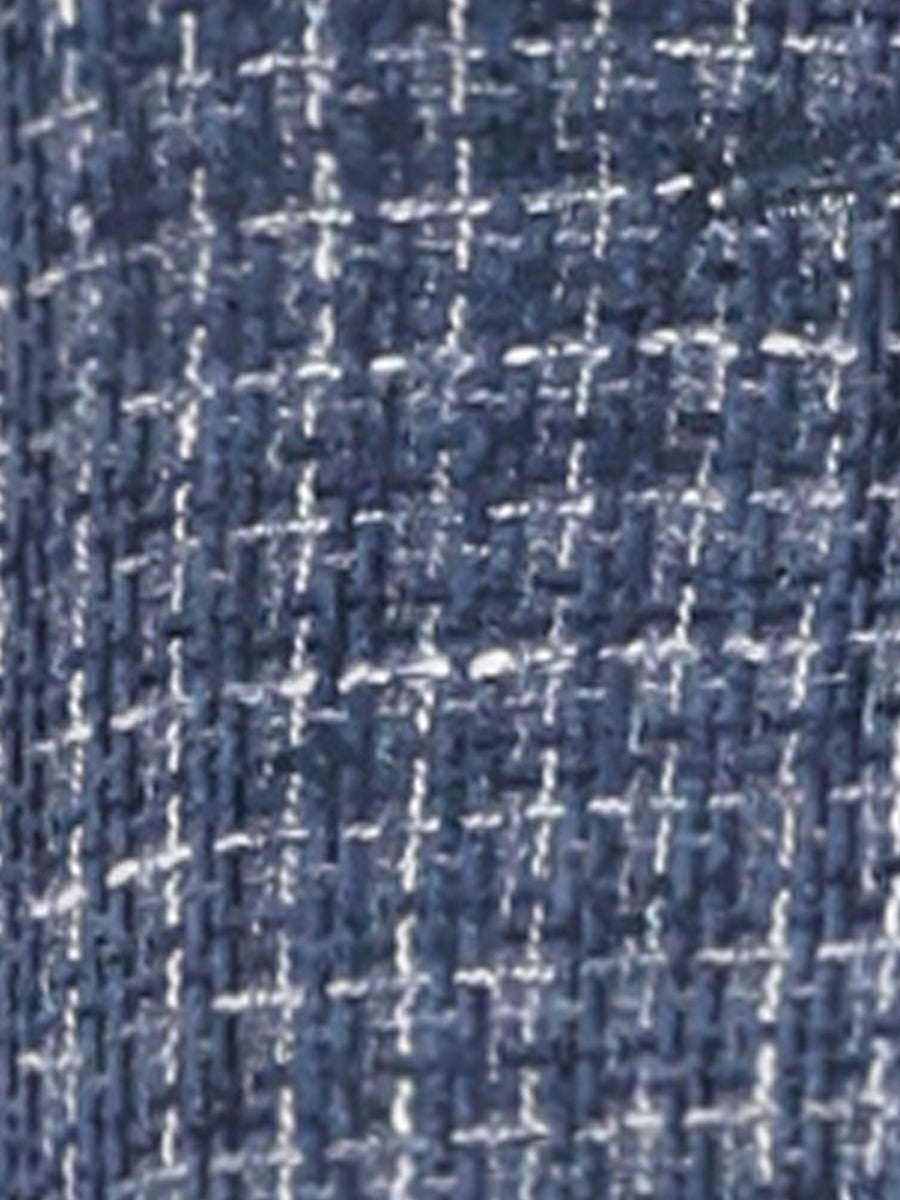 Plaid Tweed Notched Lapel Button Long Sleeve Blazer Jackets