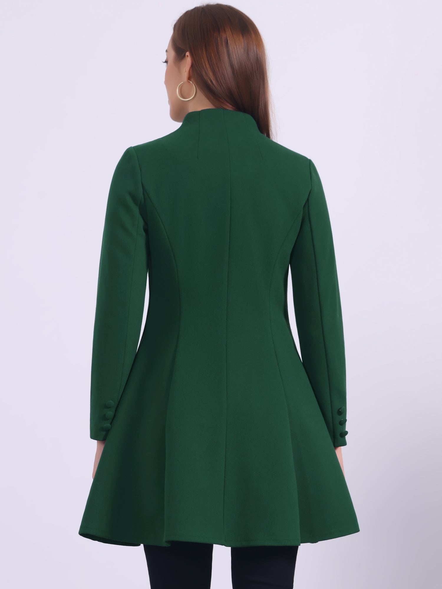 Single Breasted Long Sleeve Mid-Long Winter A Line Pea Coat