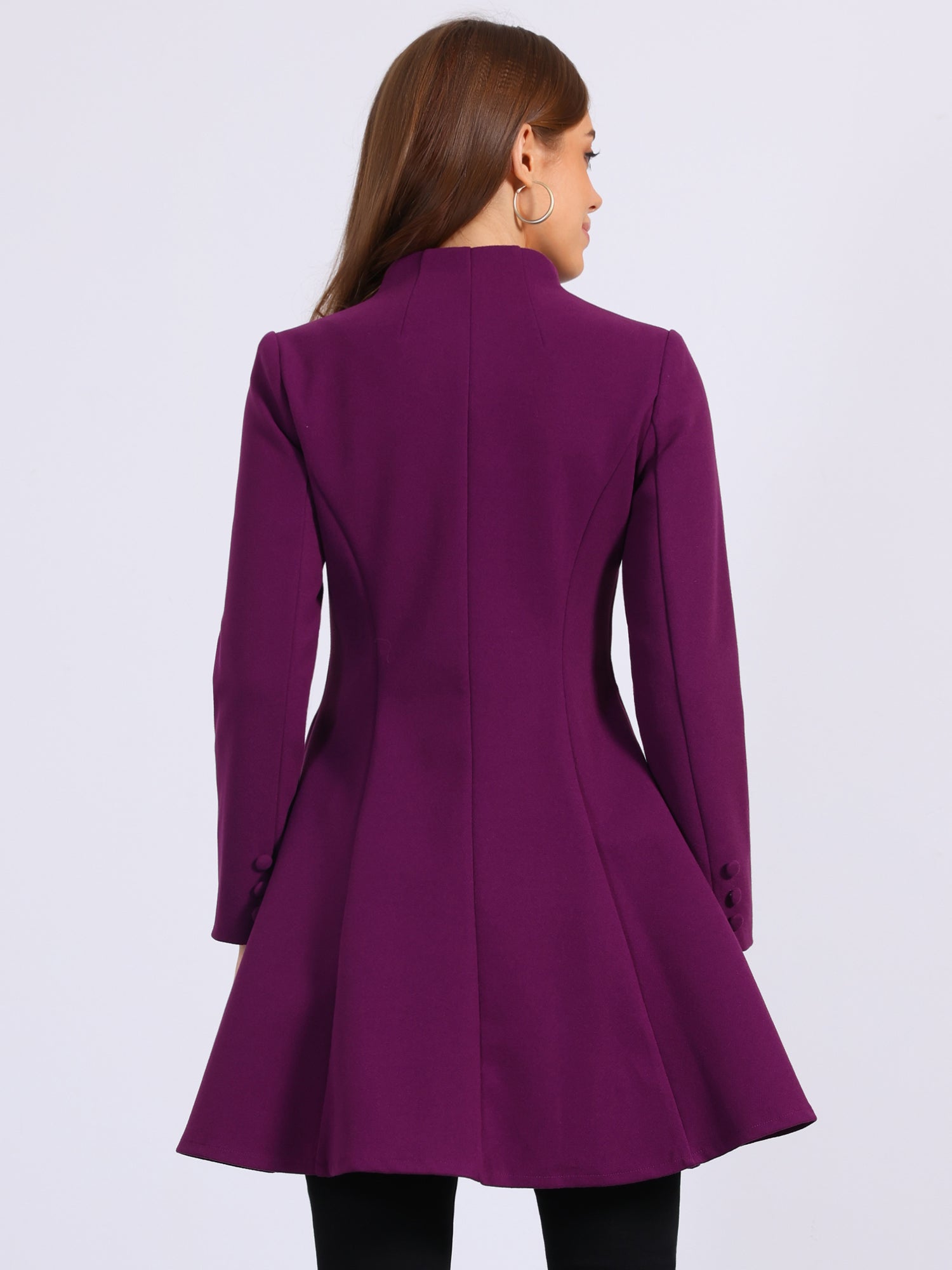 Single Breasted Long Sleeve Mid-Long Winter A Line Pea Coat