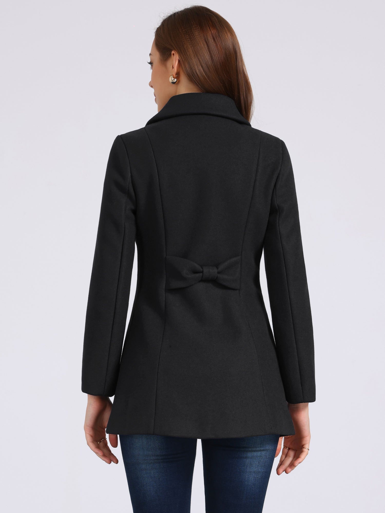 Turn Down Collar Overcoat A-Line Single Breasted Winter Coat