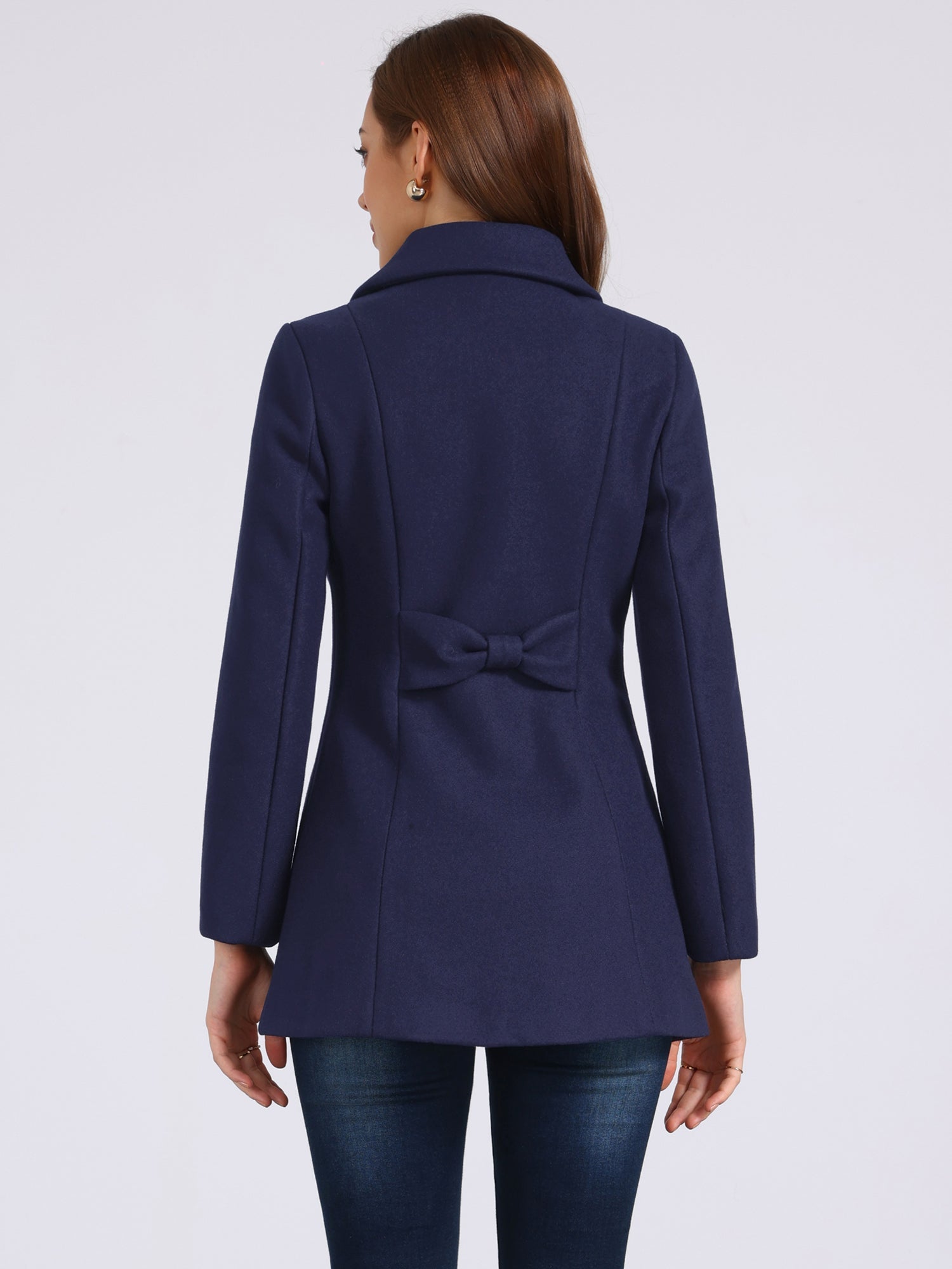 Turn Down Collar Overcoat A-Line Single Breasted Winter Coat