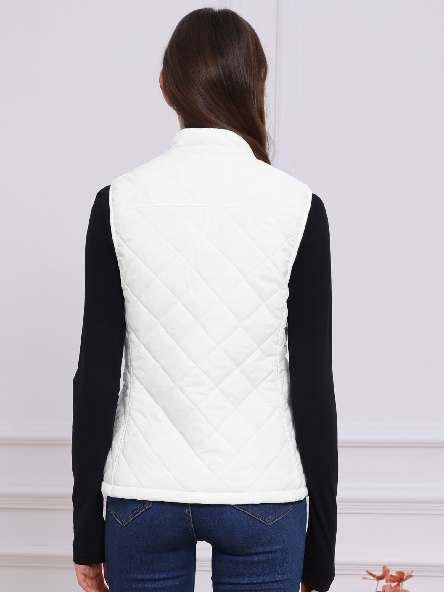 Stand Collar Lightweight Gilet Quilted Zipper Vest