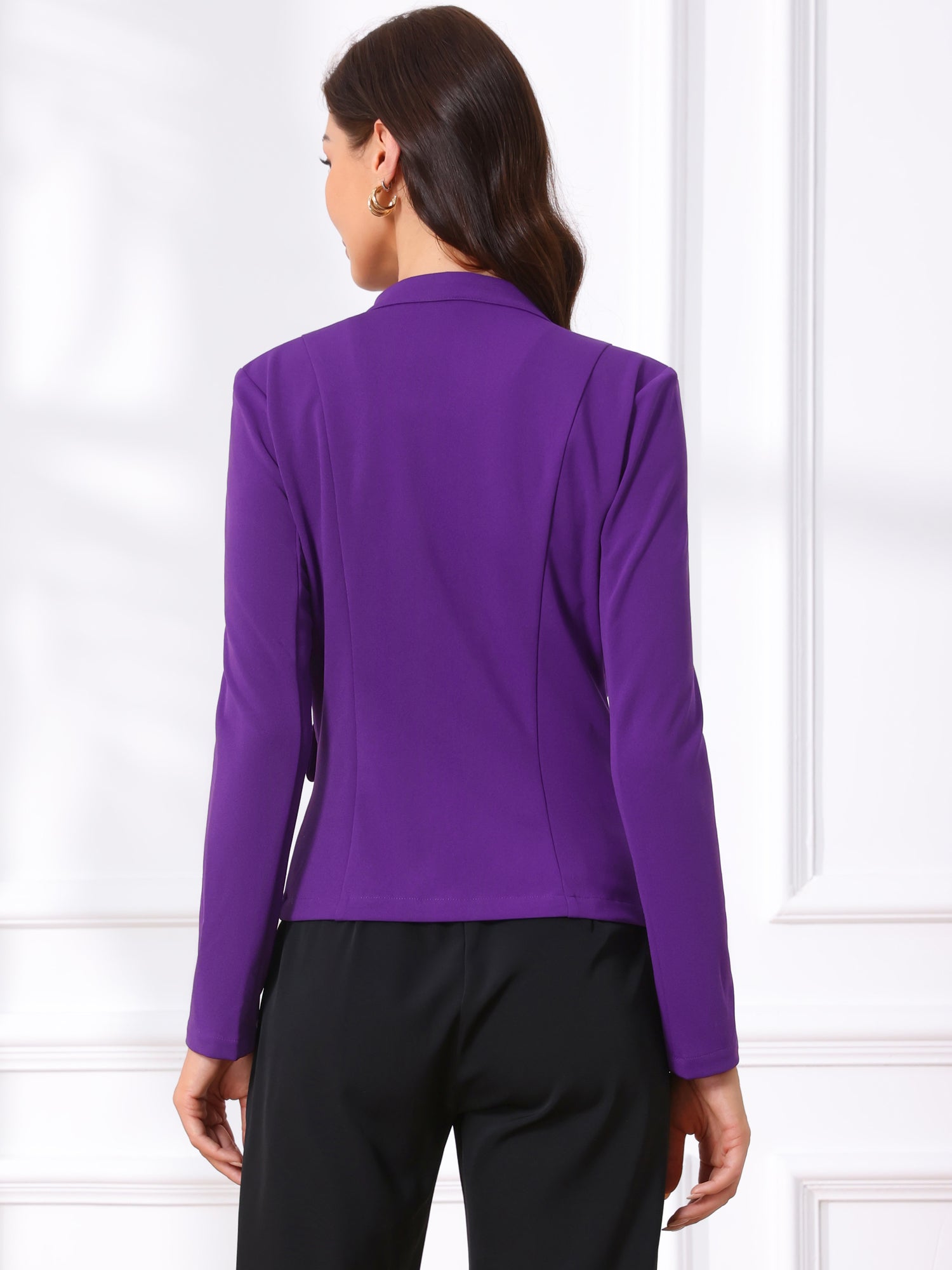 Open Front Blazers Casual Long Sleeve Buttons Office Suit Jacket