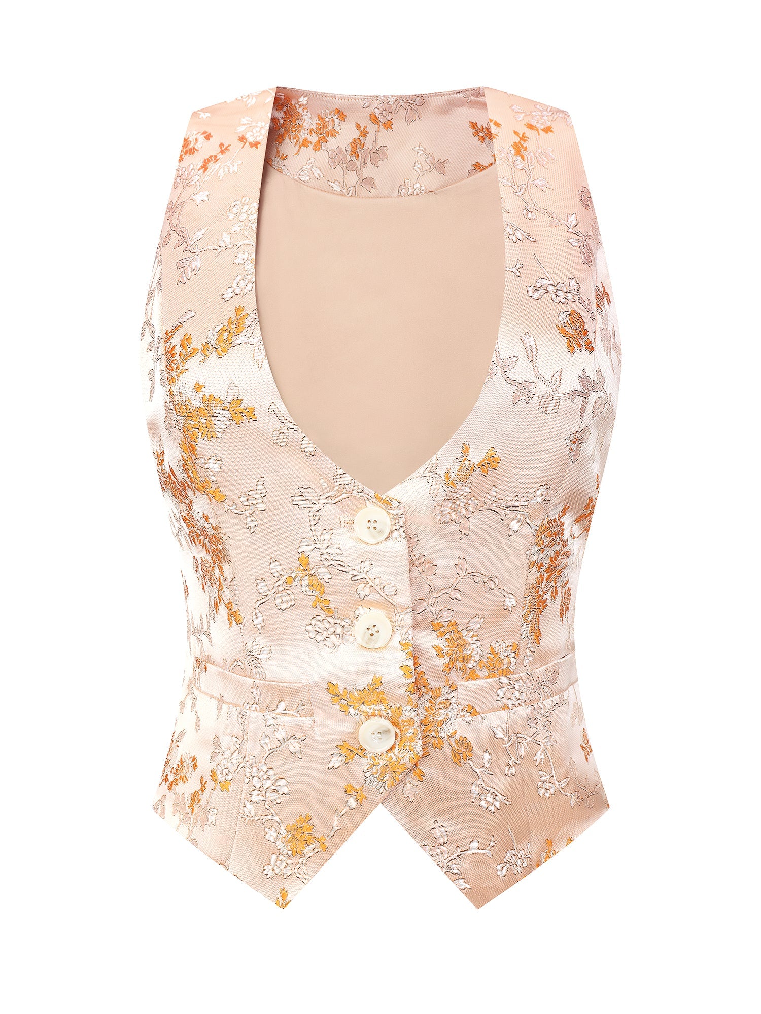 Vintage Button Up Jacquard Steampunk Waistcoat Suit Vest