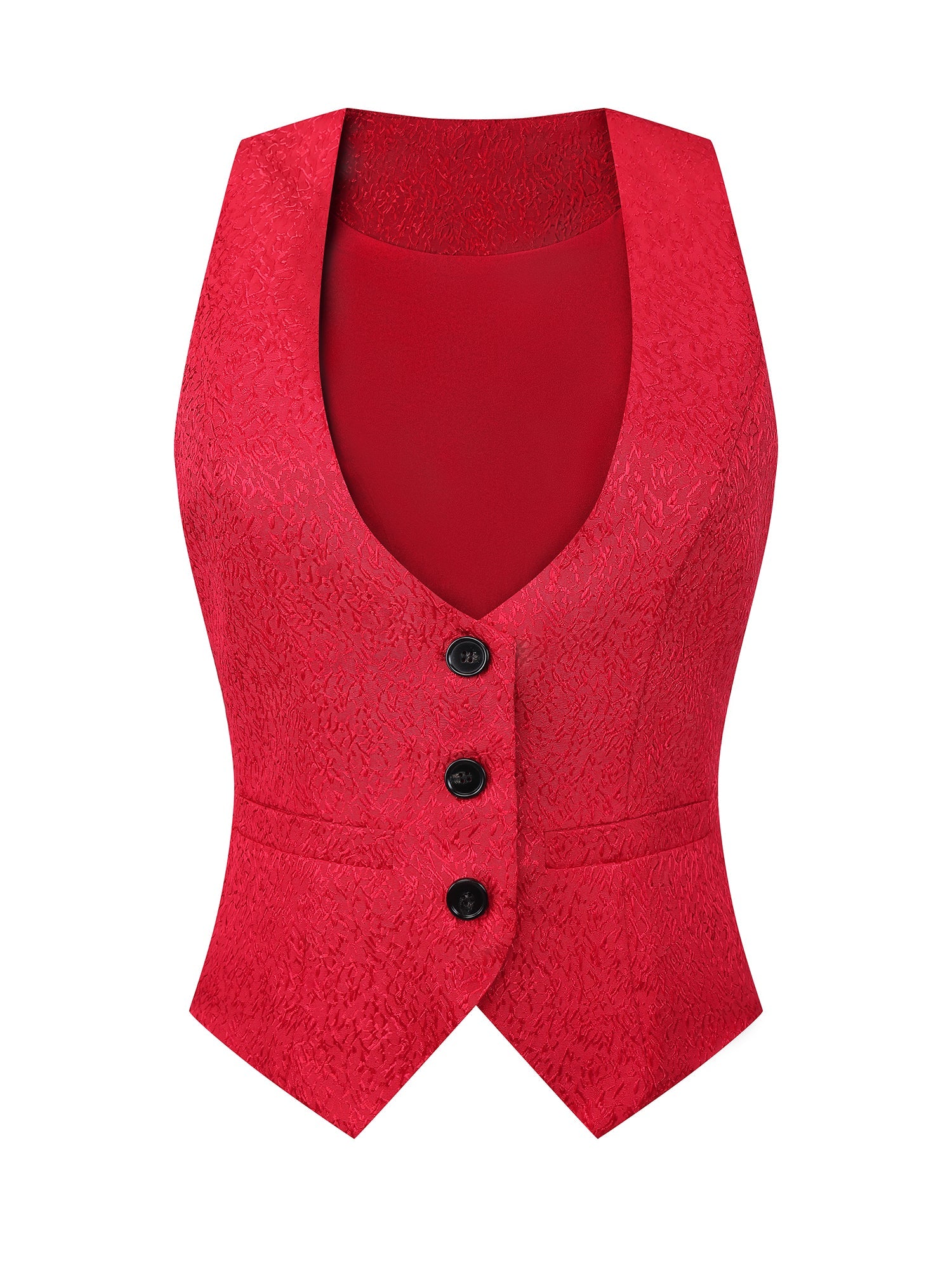 Vintage Button Up Jacquard Steampunk Waistcoat Suit Vest