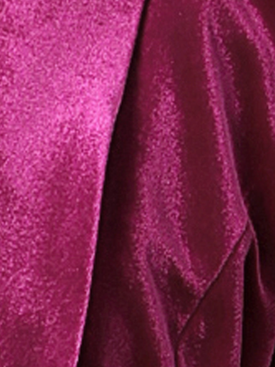 Lapel Collar Velvet Solid Office Work Open Front Blazer