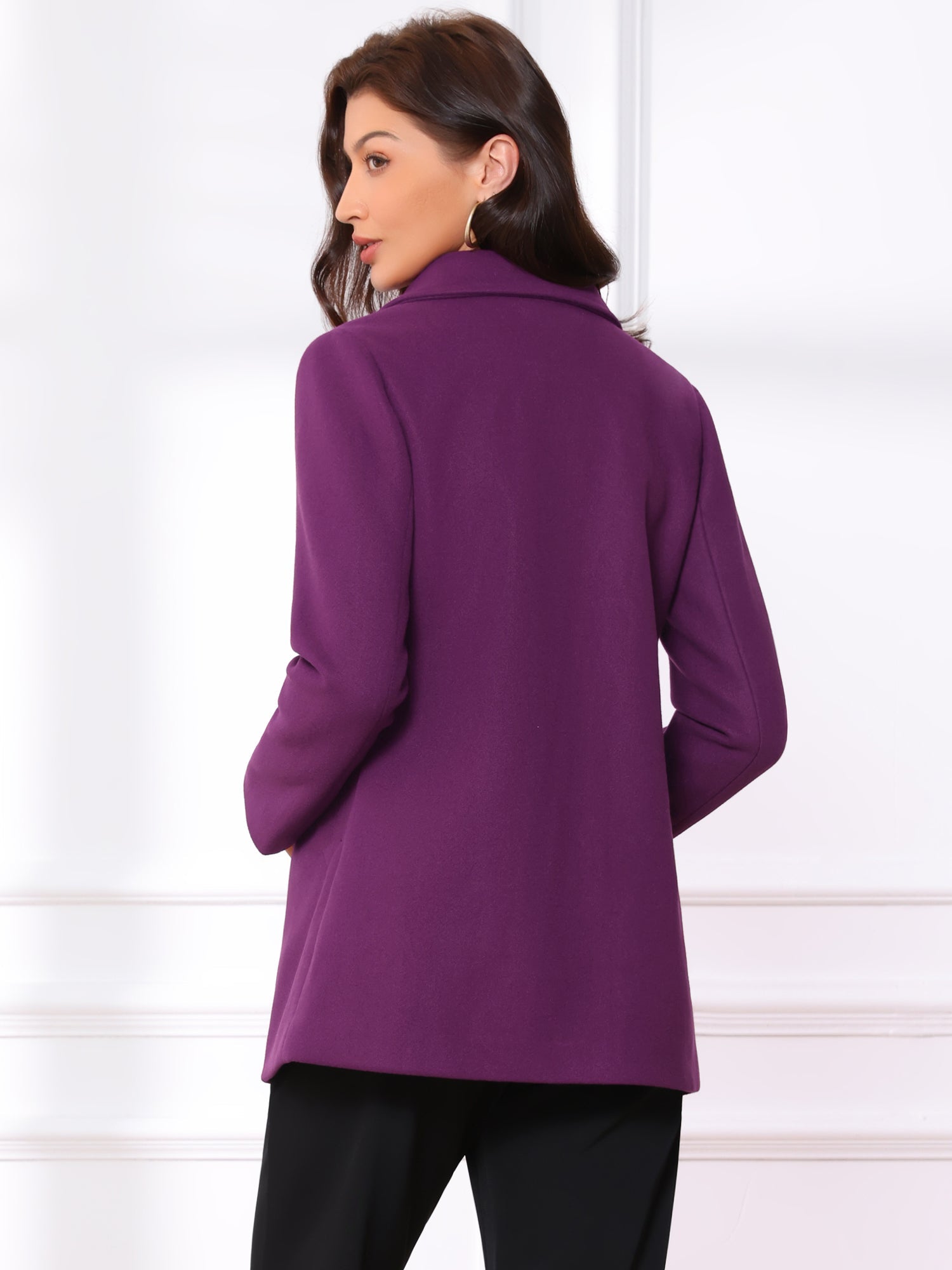Long Sleeve Double Breasted Button Winter Outerwear Pea Coat