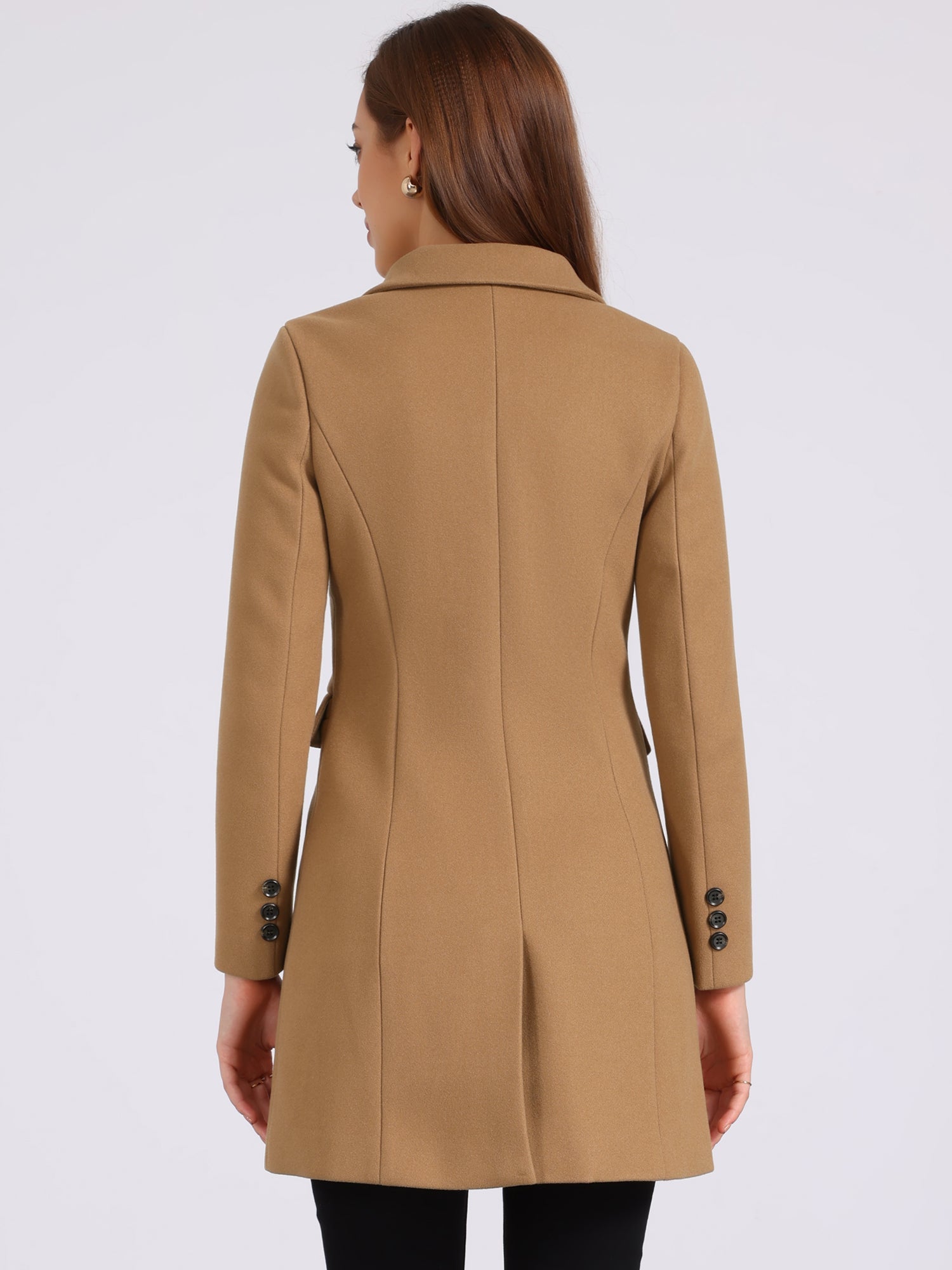 Winter Long Sleeve Notched Lapel Double Breasted Trench Coat