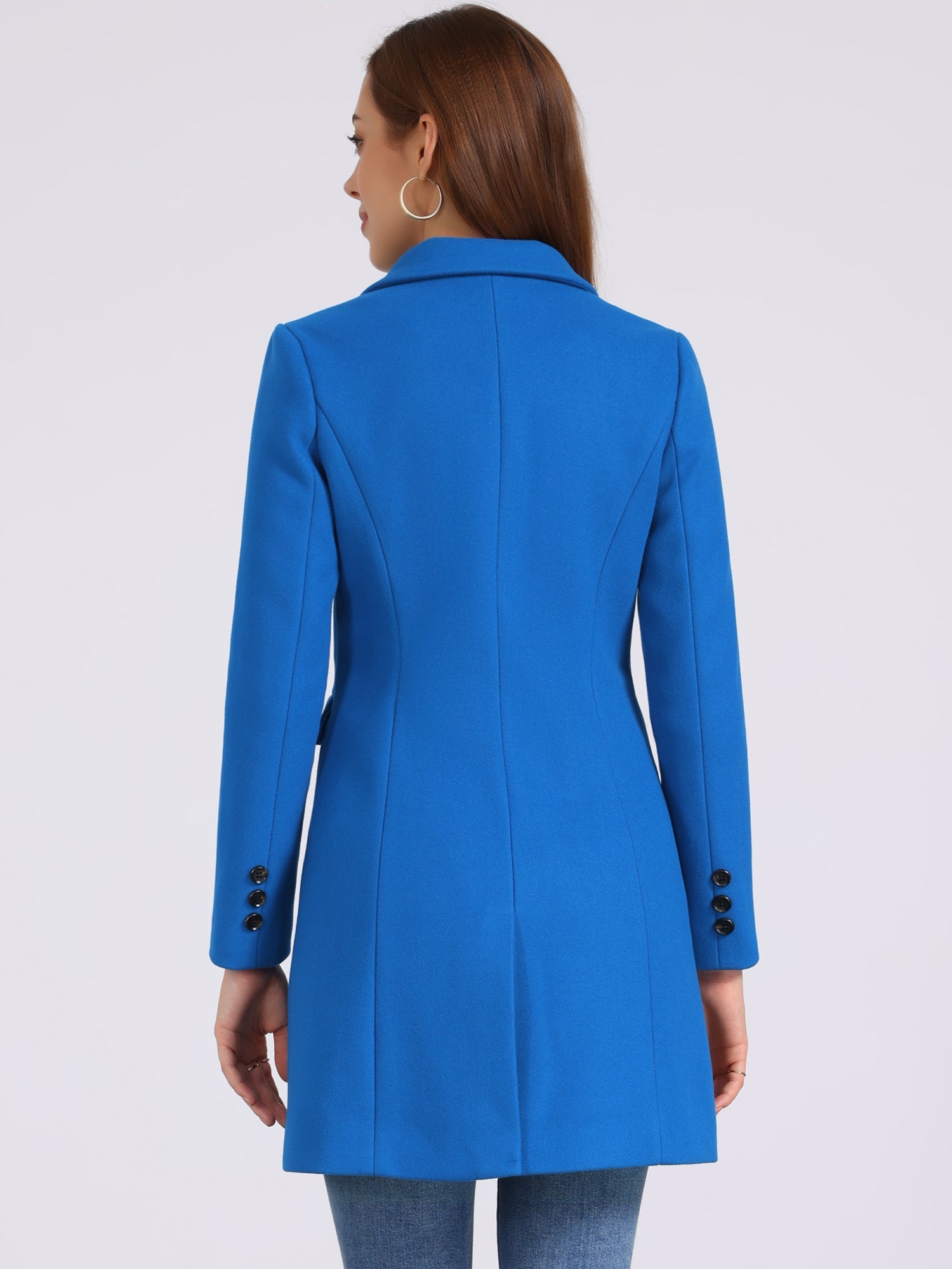 Winter Long Sleeve Notched Lapel Double Breasted Trench Coat