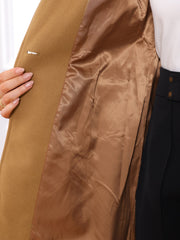 Classic Stand Collar Long Sleeve Belted Winter Coat