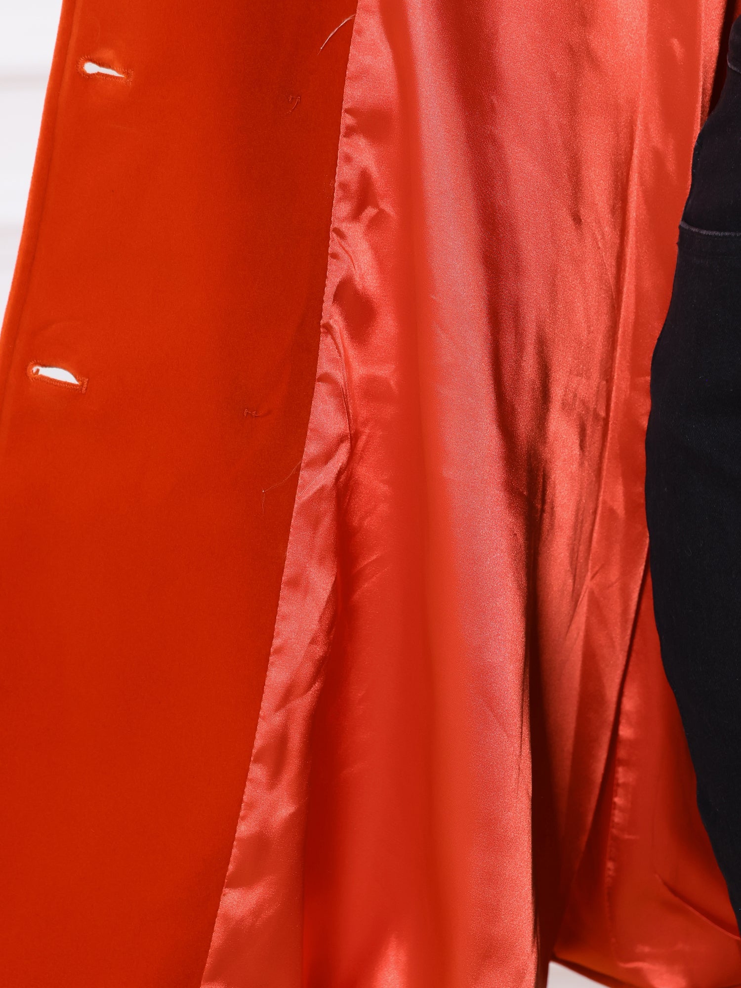 Velvet A-Line Stand Collar Double Breasted Winter Trench Coat