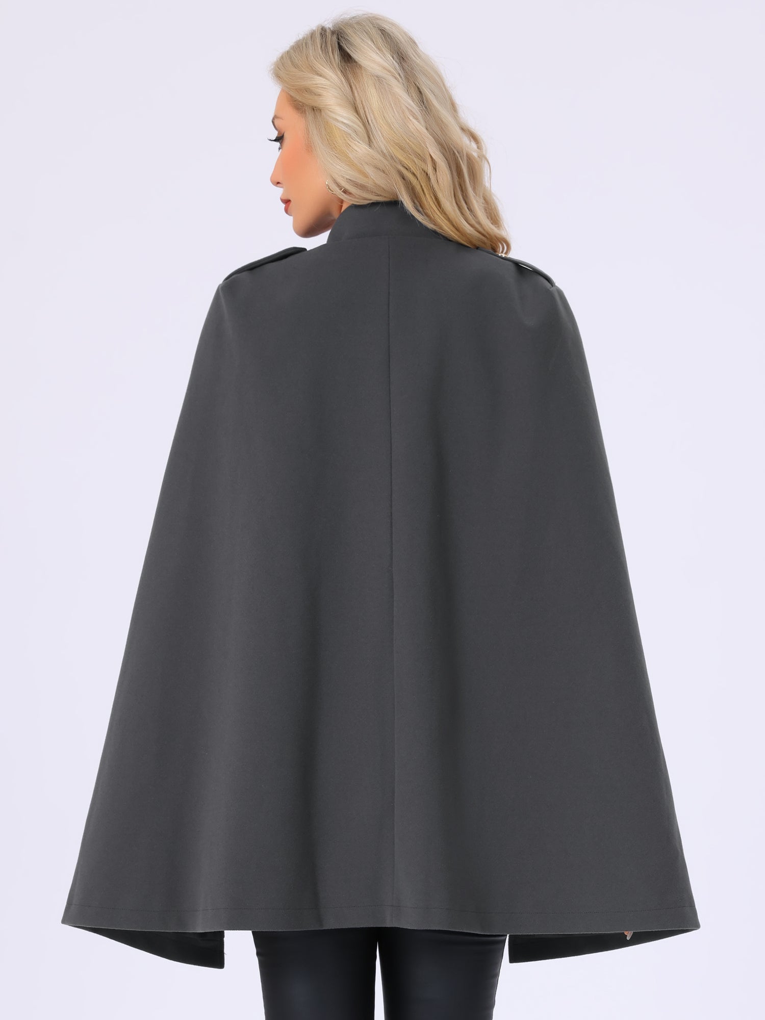 Winter Slit Sleeve Double Breasted Cloak Cape Coat
