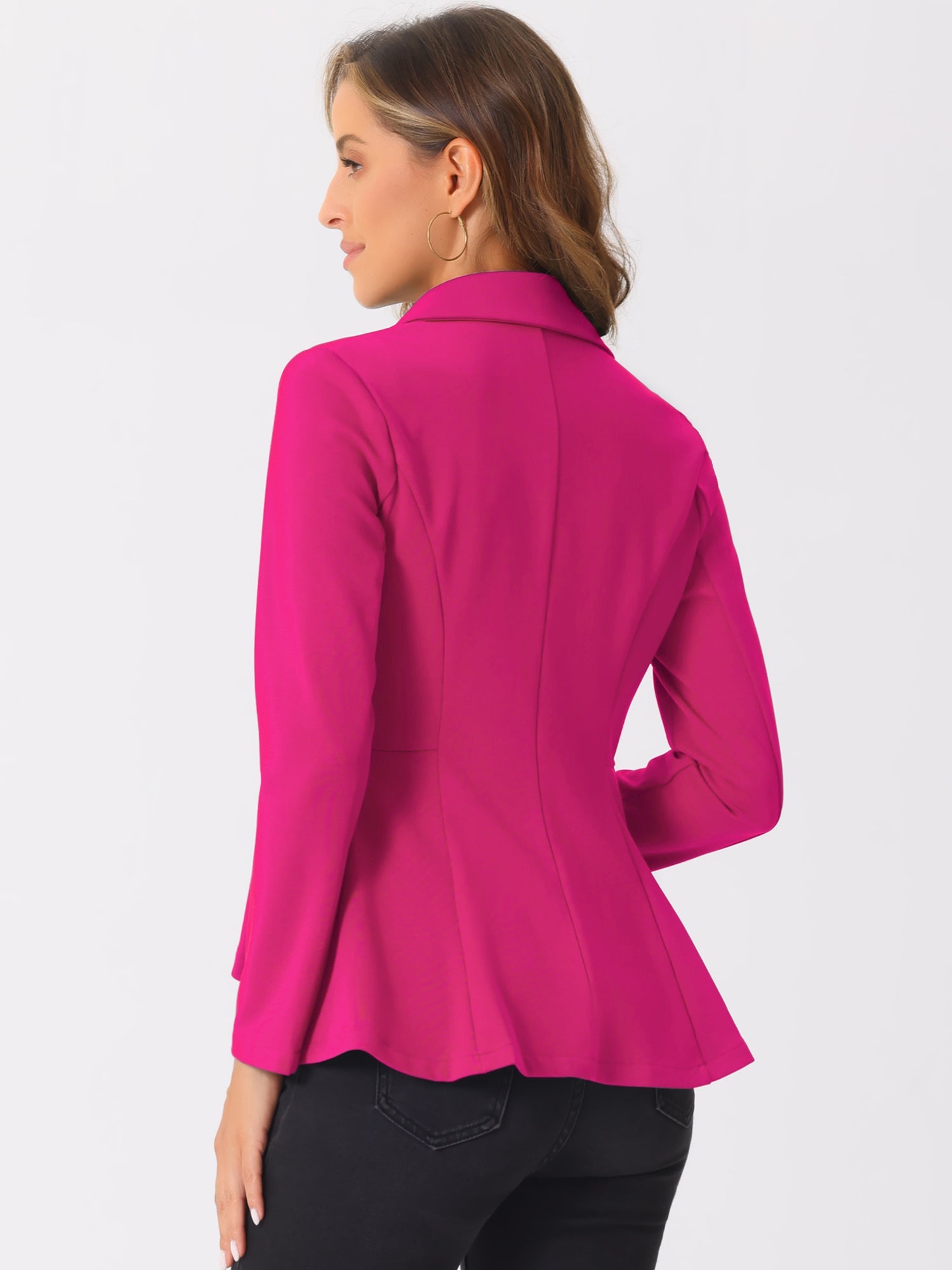 Steampunk High Low Hem Long Sleeve Peplum Jacket