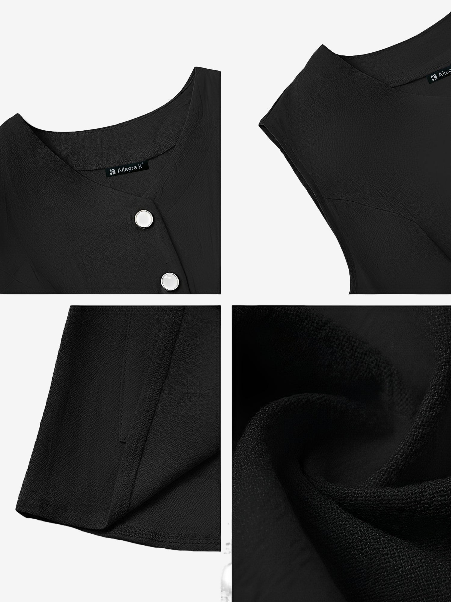 Flattering Relaxed Fit Solid Color Sleeveless Button Down Pocketed Office Casual Vest