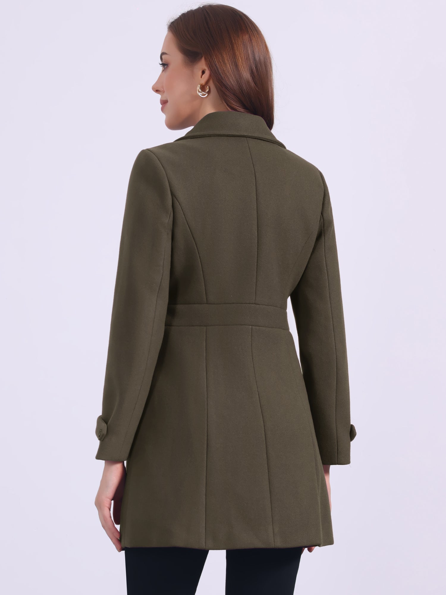 Classic Outwear Overcoat with Pockets Single Breasted Winter Coat