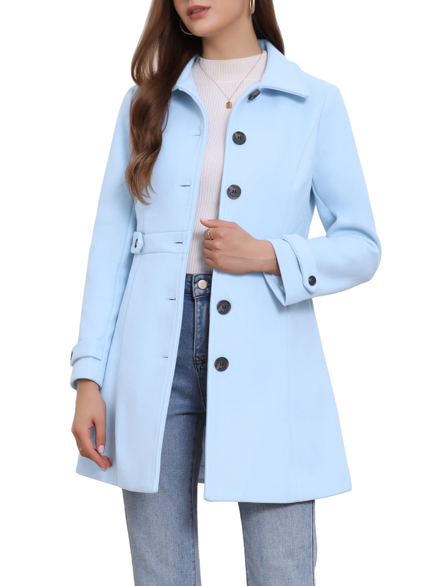 Winter Classic Outwear Overcoat with Pockets Single Breasted Coat