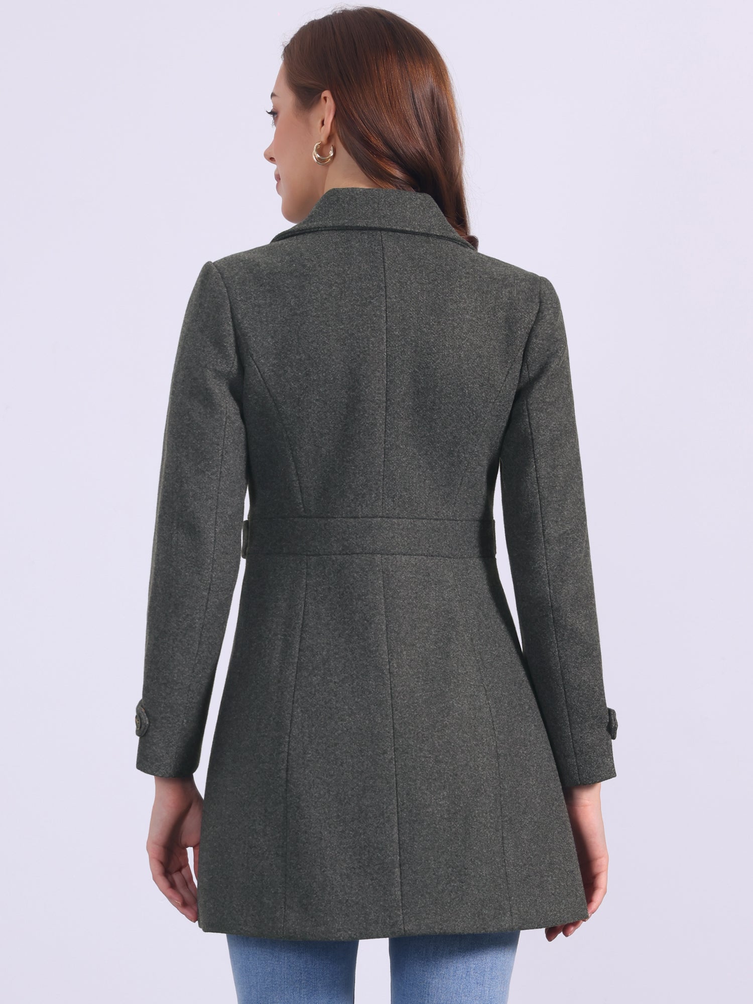 Classic Outwear Overcoat with Pockets Single Breasted Winter Coat