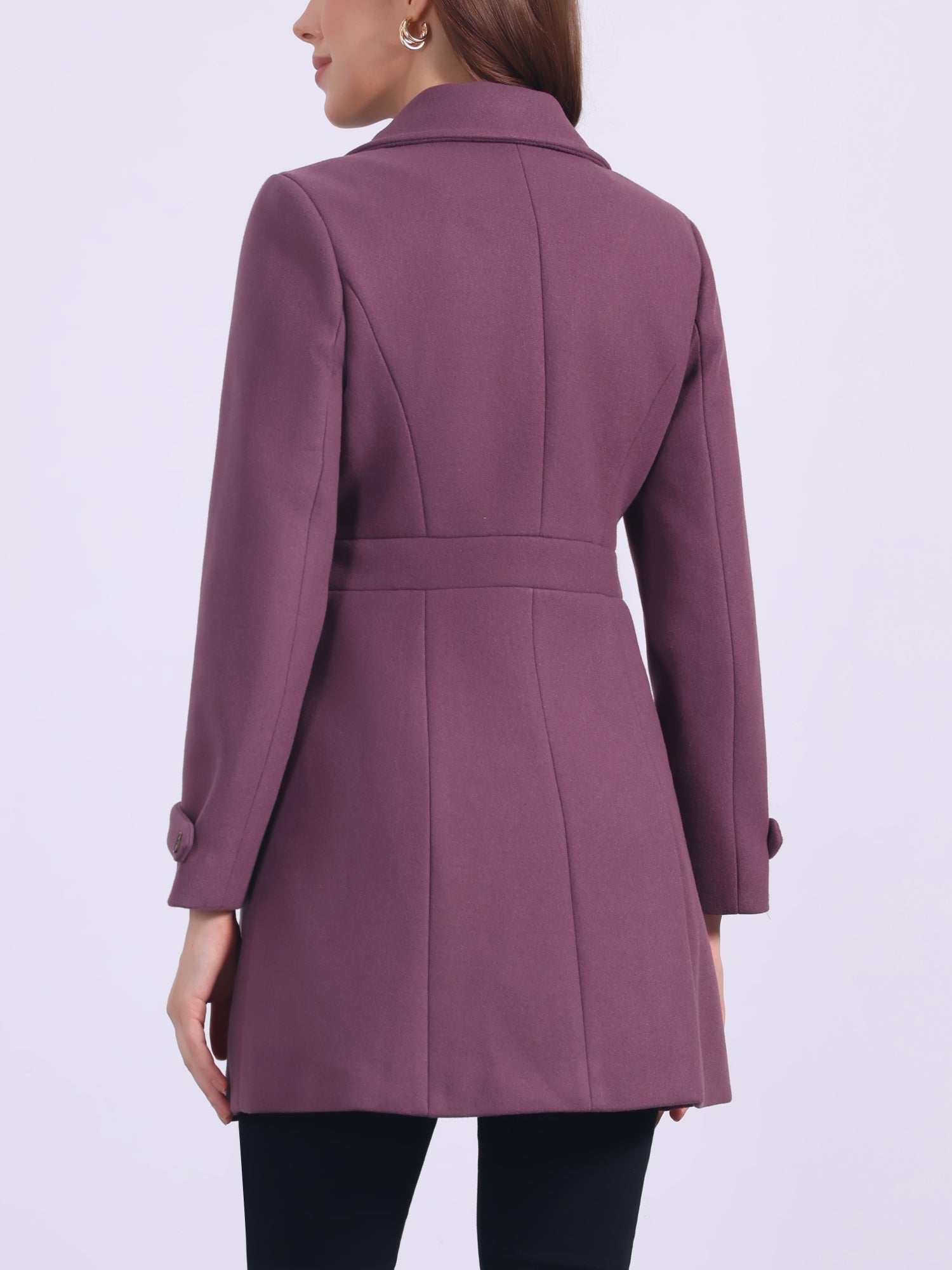 Classic Outwear Overcoat with Pockets Single Breasted Winter Coat