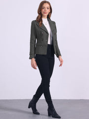 Winter Notched Lapel Double Breasted Short Pea Coat